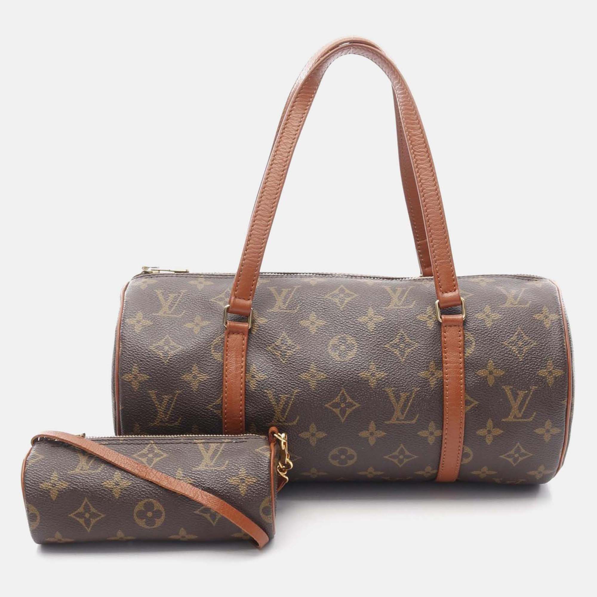 

Louis Vuitton Papillon 30 Shoulder Handbag Monogram Canvas Brown Old