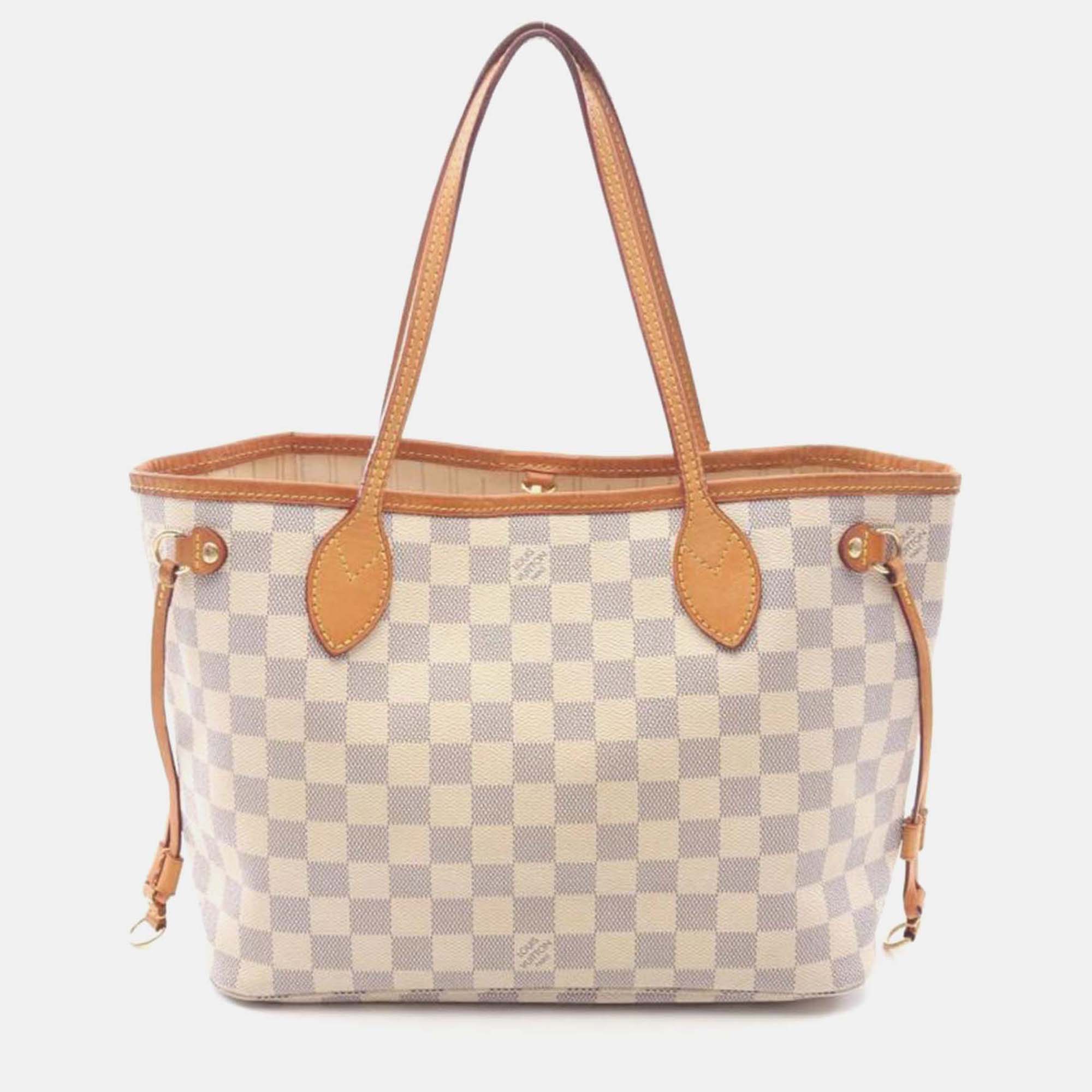 

Louis Vuitton Neverfull Pm Damier Azur, White