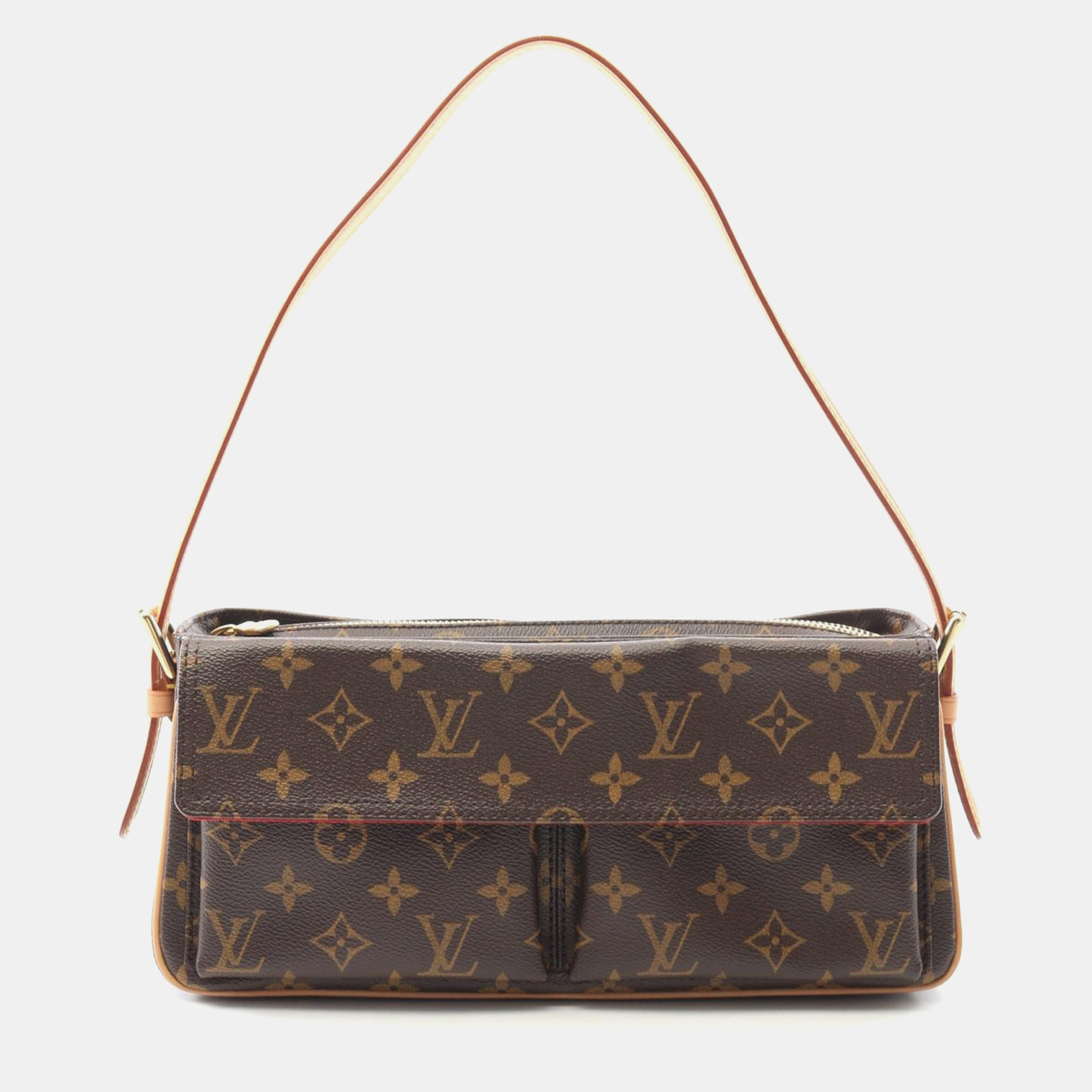 

Louis Vuitton Vivacite MM Monogram Canvas Leather Shoulder Bag, Brown