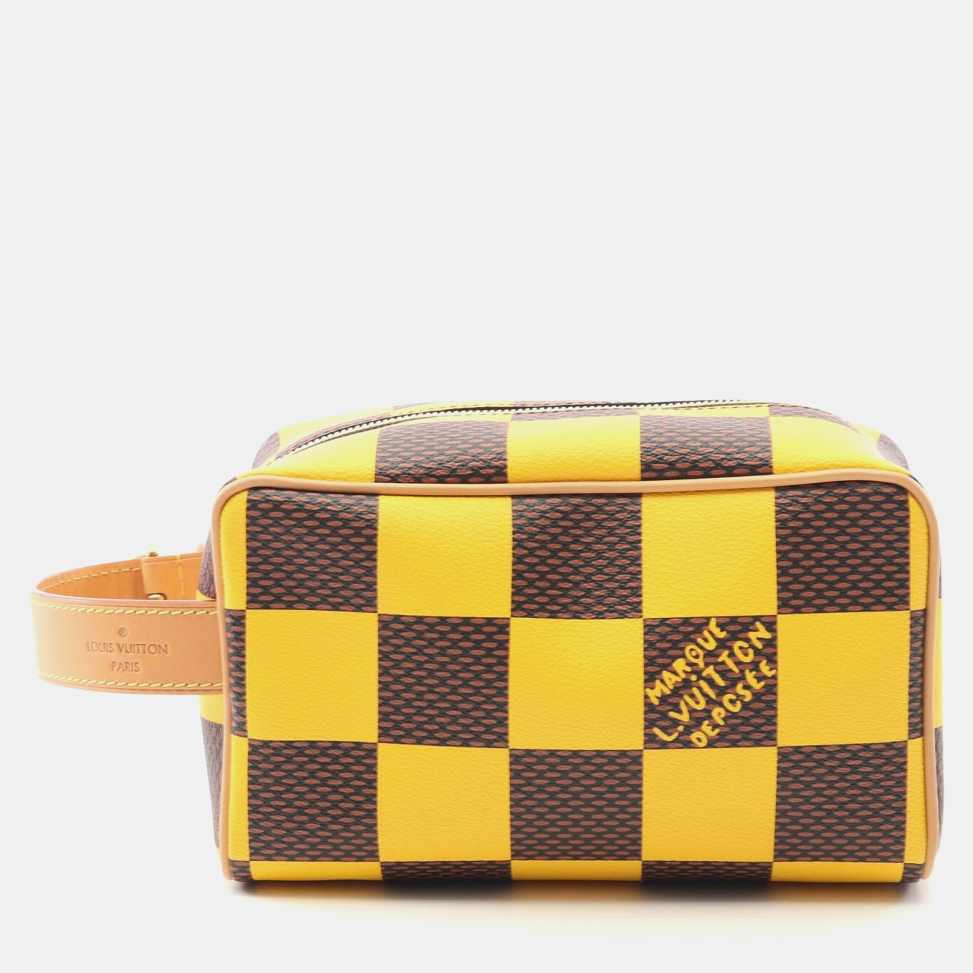 

Louis Vuitton Locker Dopp Kit Yellow/Brown Damier Pop Coated Canvas Shoulder Bag
