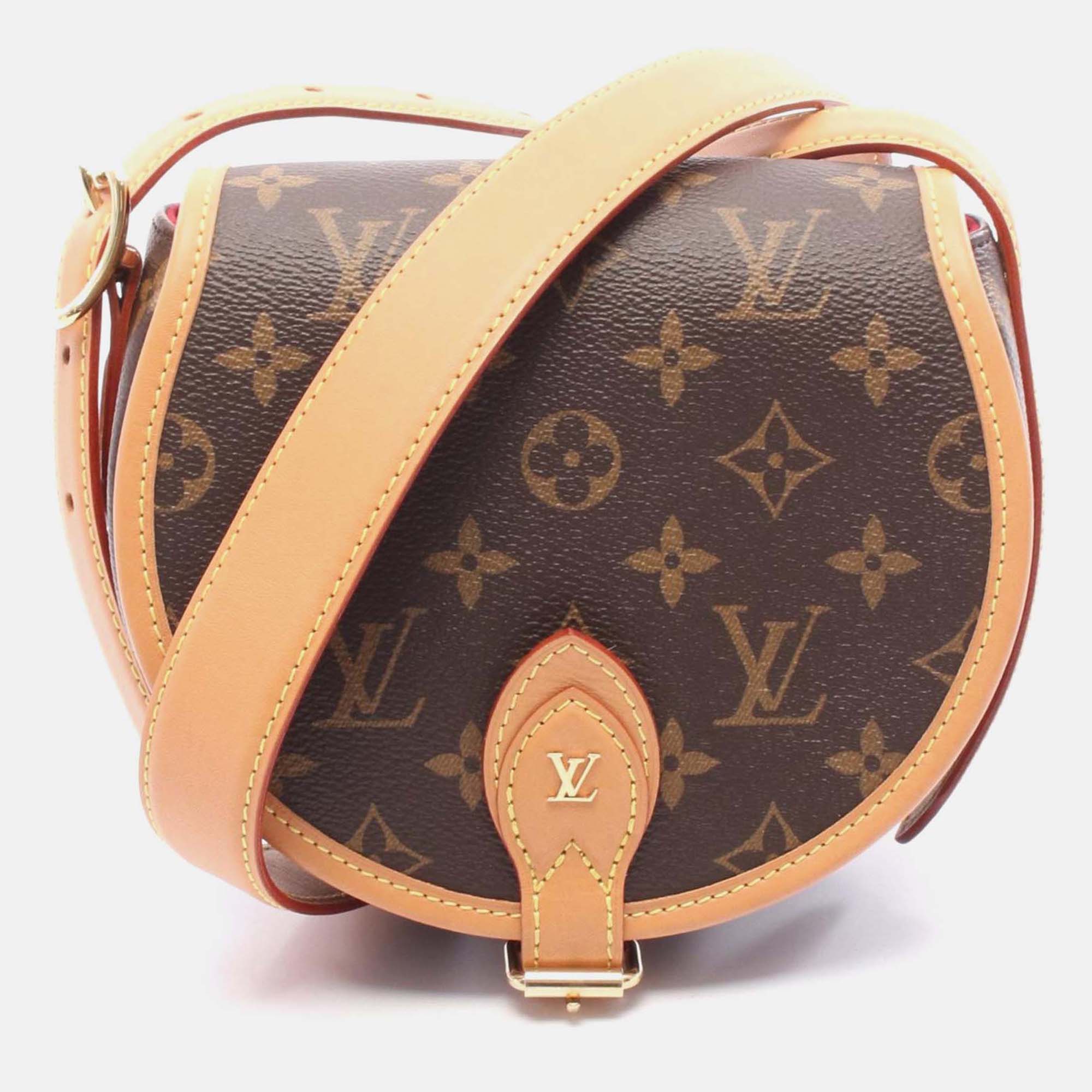 

Louis Vuitton Tambourine Brown Monogram Canvas Leather Shoulder Bag