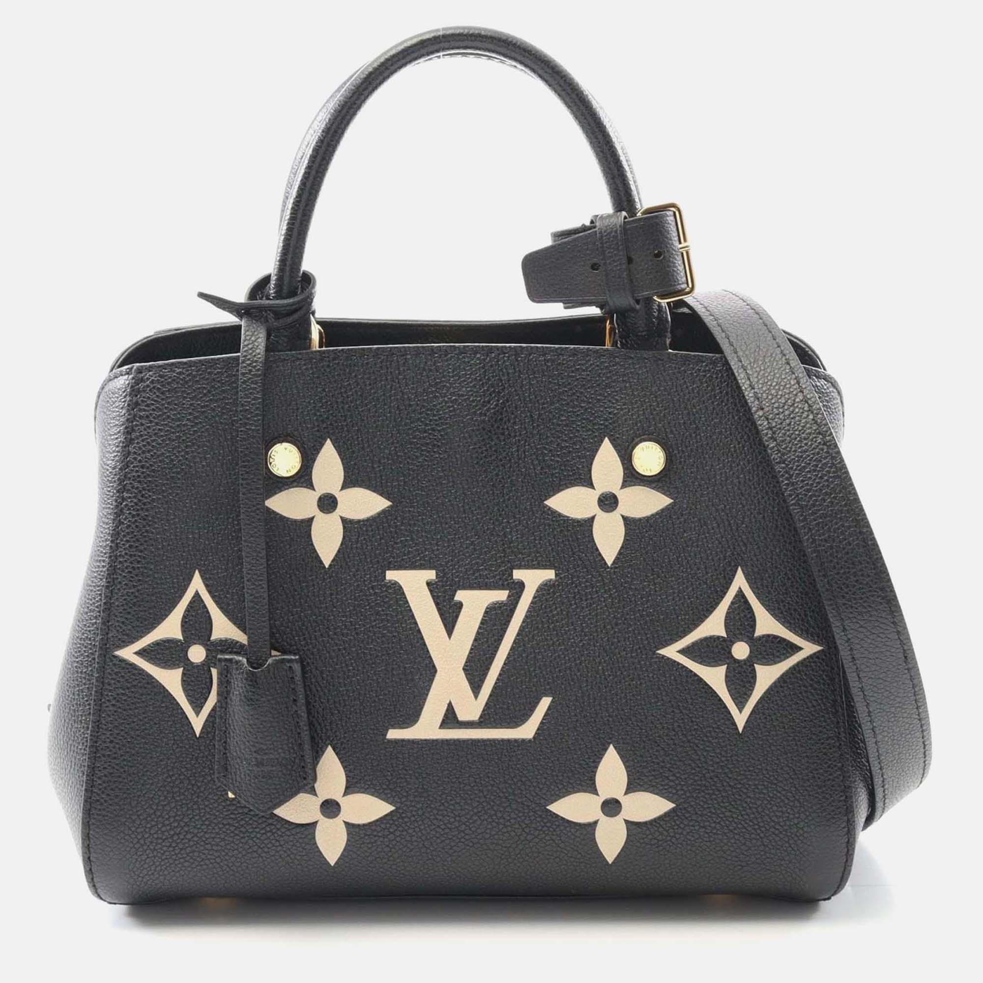 

Louis Vuitton Montaigne Bb Bi-Color Monogram Empreinte Shoulder Bag, Black