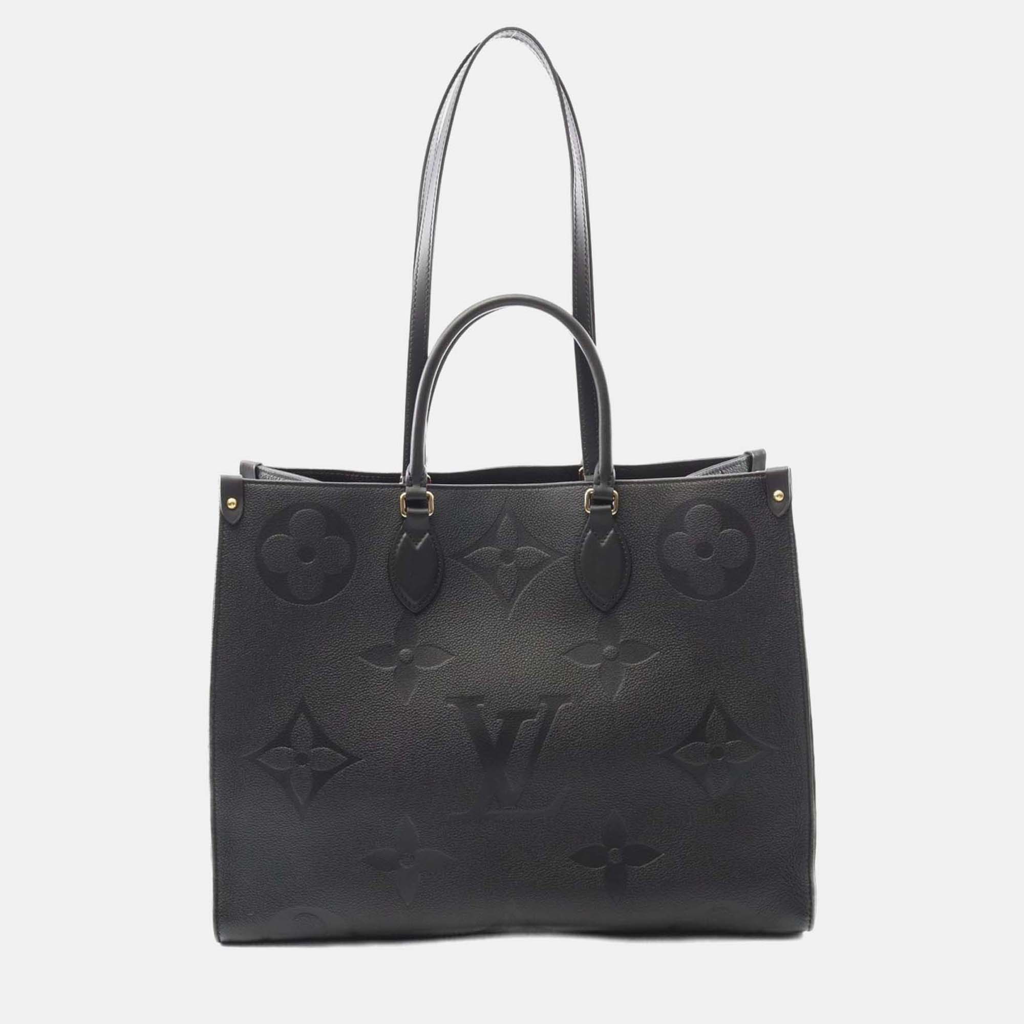 

Louis Vuitton OnTheGo GM Noir Monogram Empreinte Shoulder Tote Bag, Black