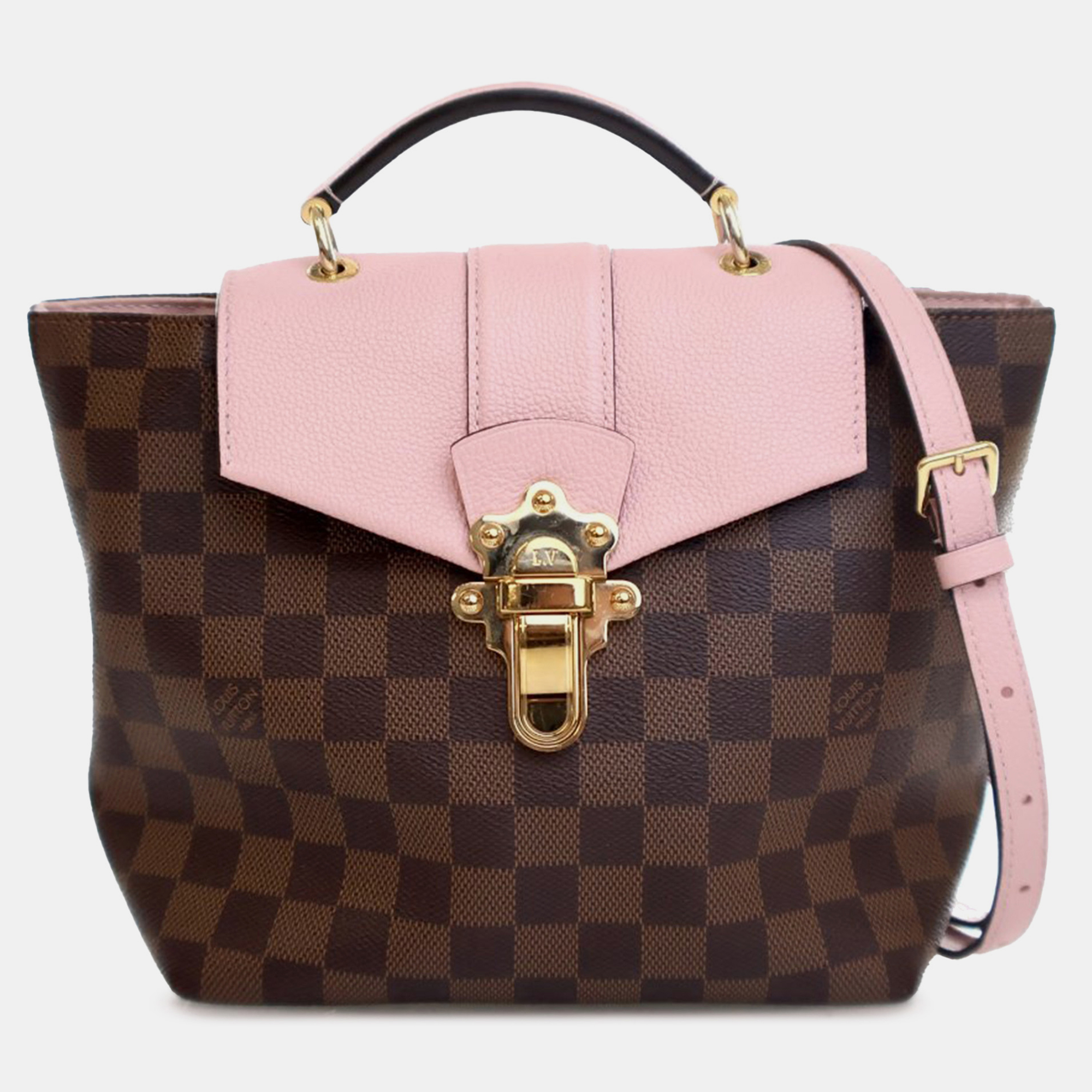 

Louis Vuitton Brown Pink Damier Ebene Clapton