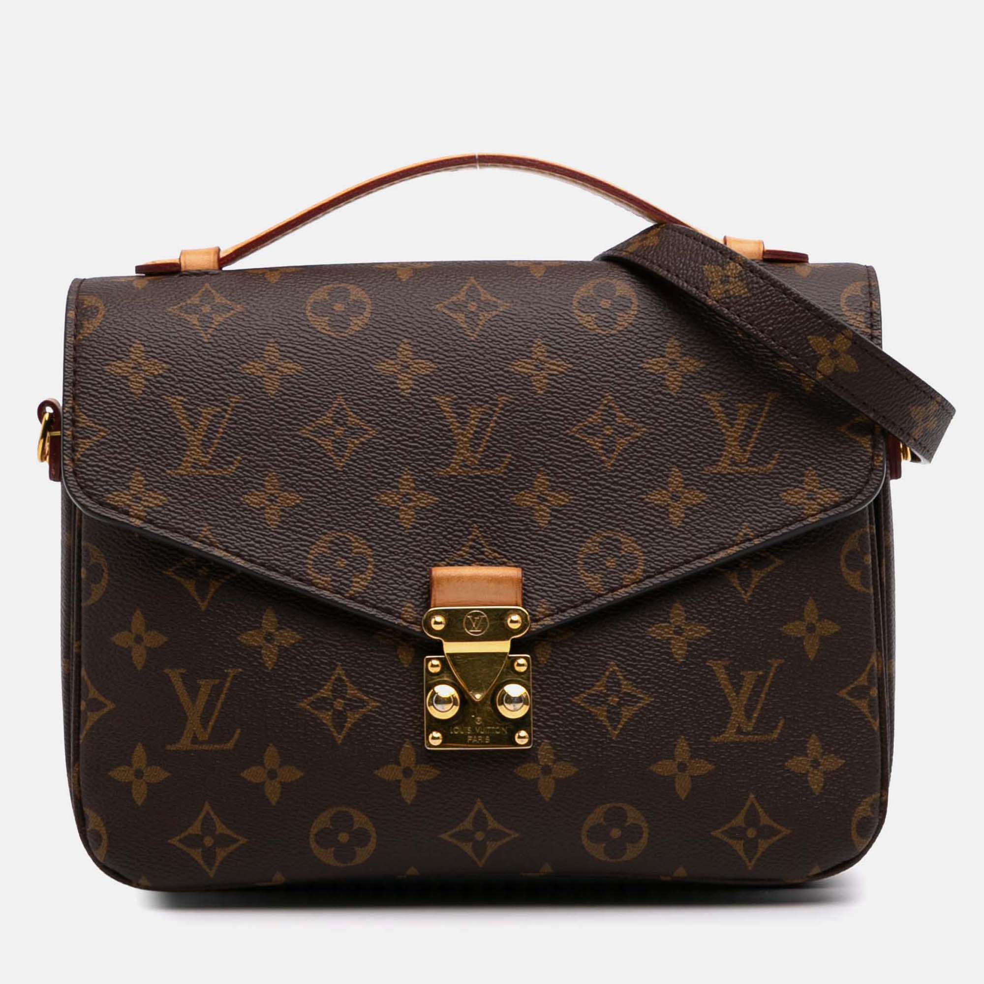 Pre-owned Louis Vuitton Brown Monogram Pochette Metis