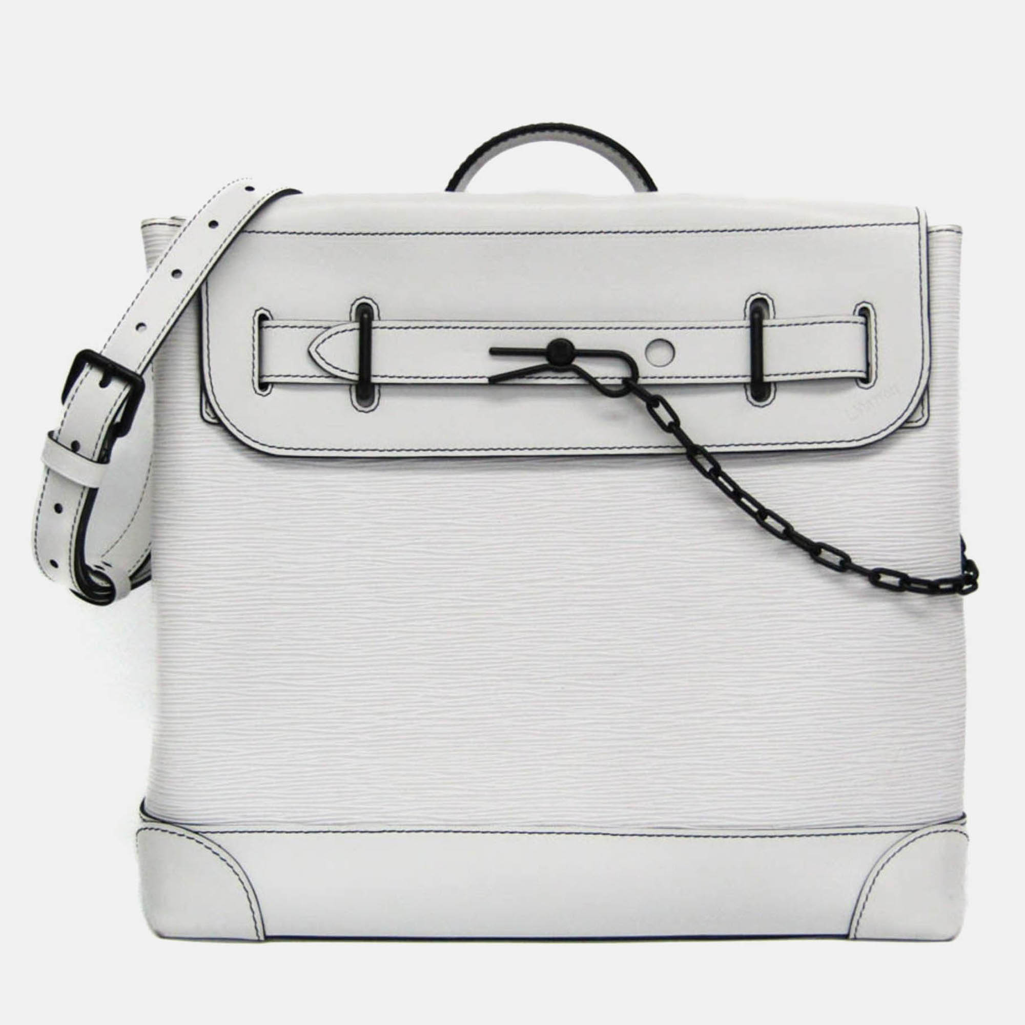 

Louis Vuitton Epi Steamer PM Leather Shoulder Bag, White