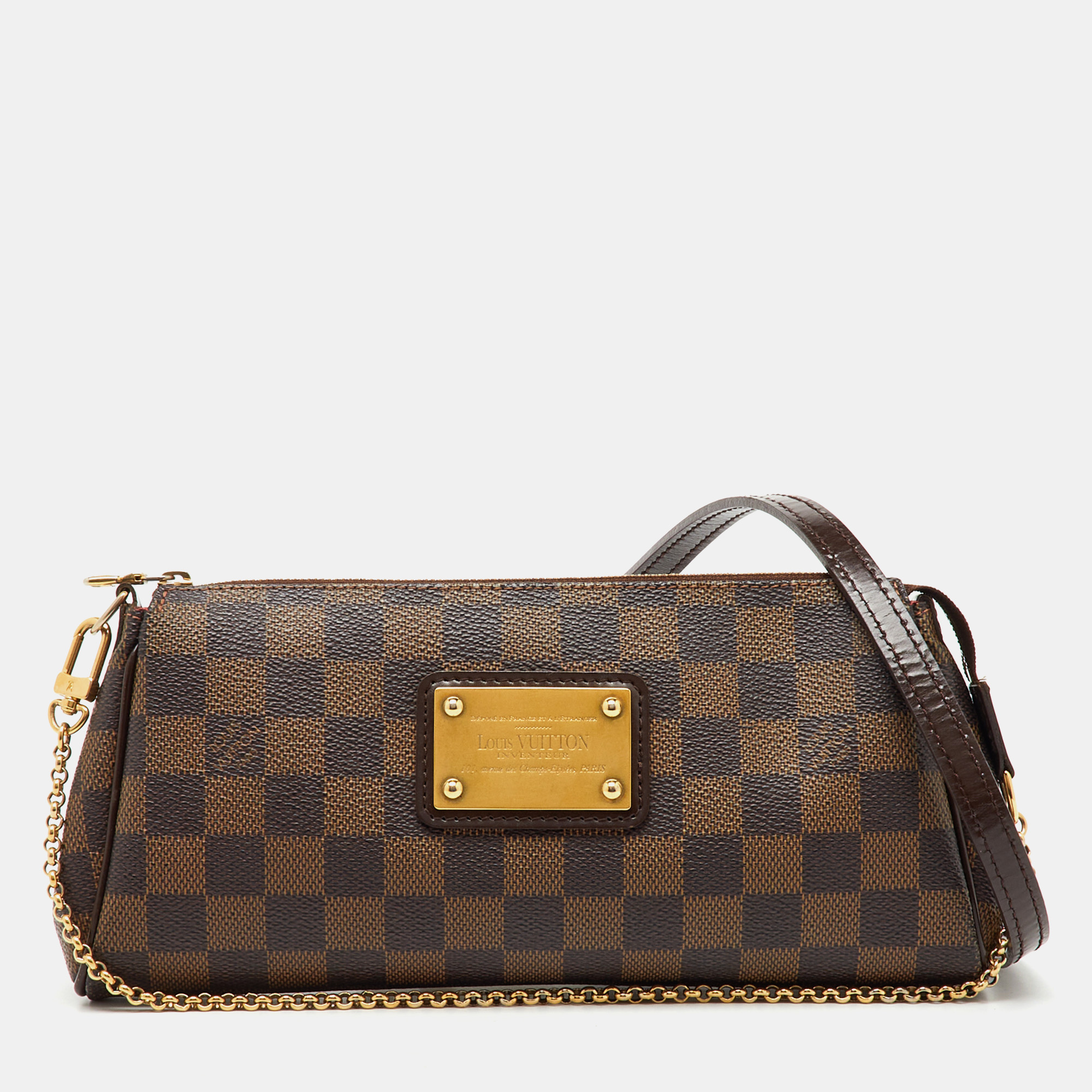 

Louis Vuitton Damier Ebene Canvas Eva Pochette Bag, Brown
