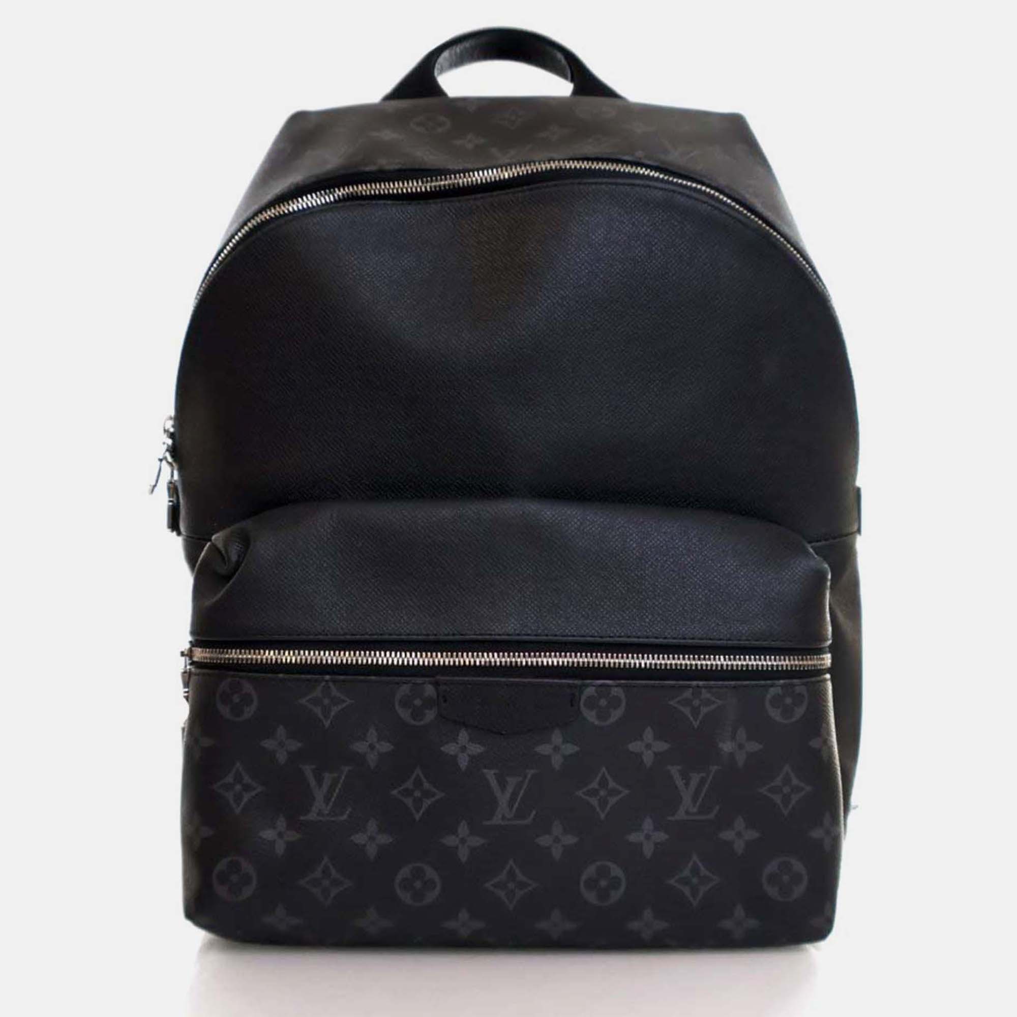 Pre-owned Louis Vuitton Monogram Eclipse Discovery Backpack Pm In Black