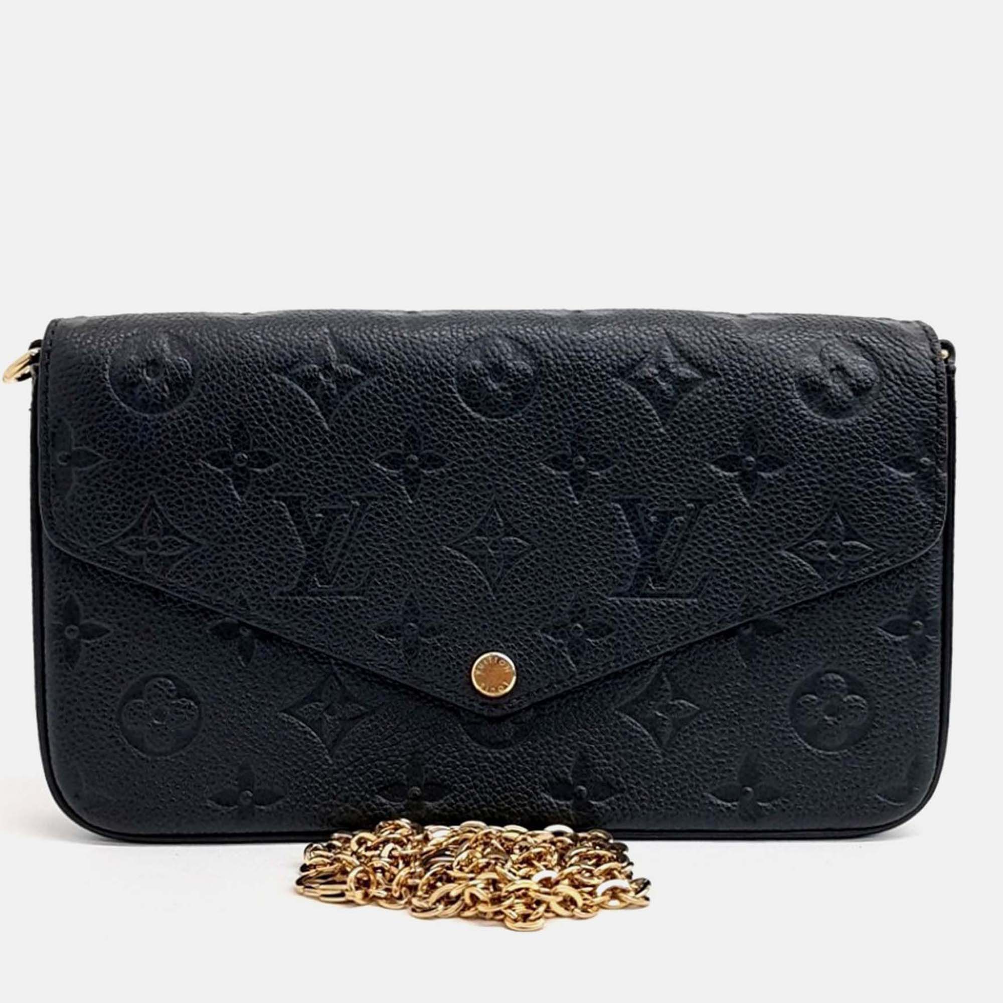 

Louis Vuitton Black Leather Empreinte Pochette Felicie