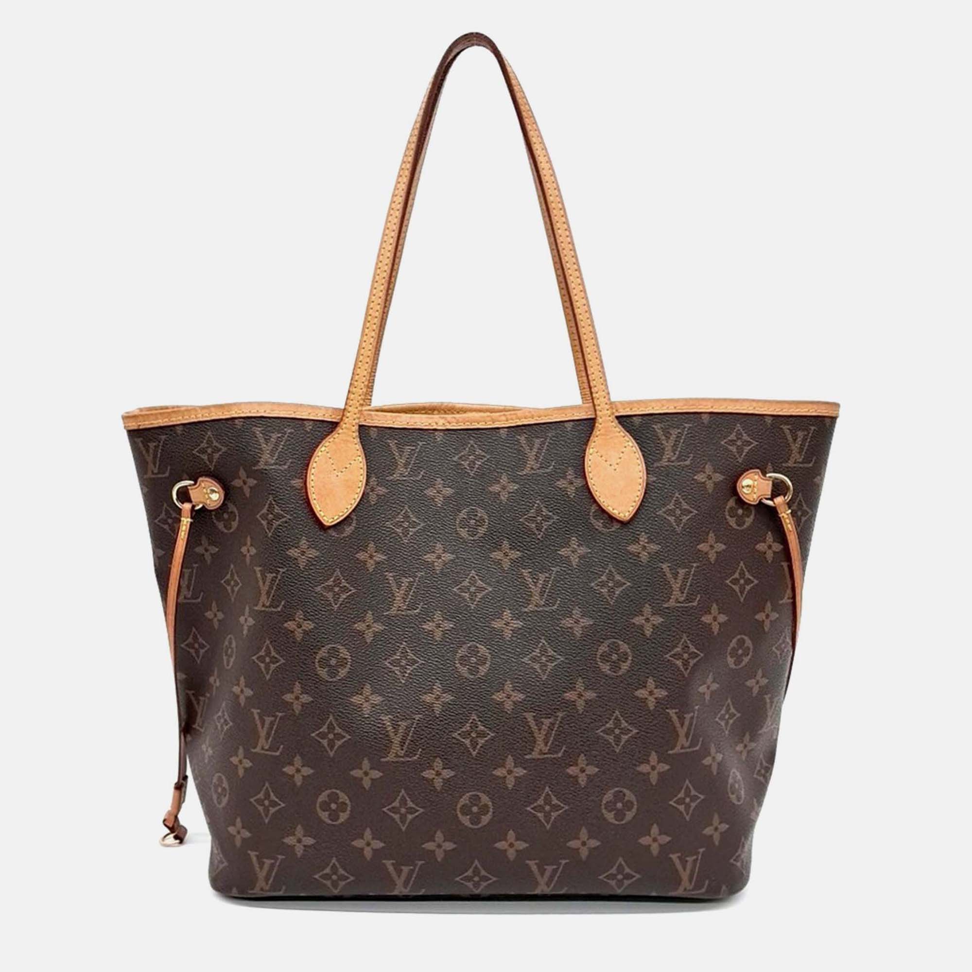

Louis Vuitton Brown PVC Neverfull NM MM