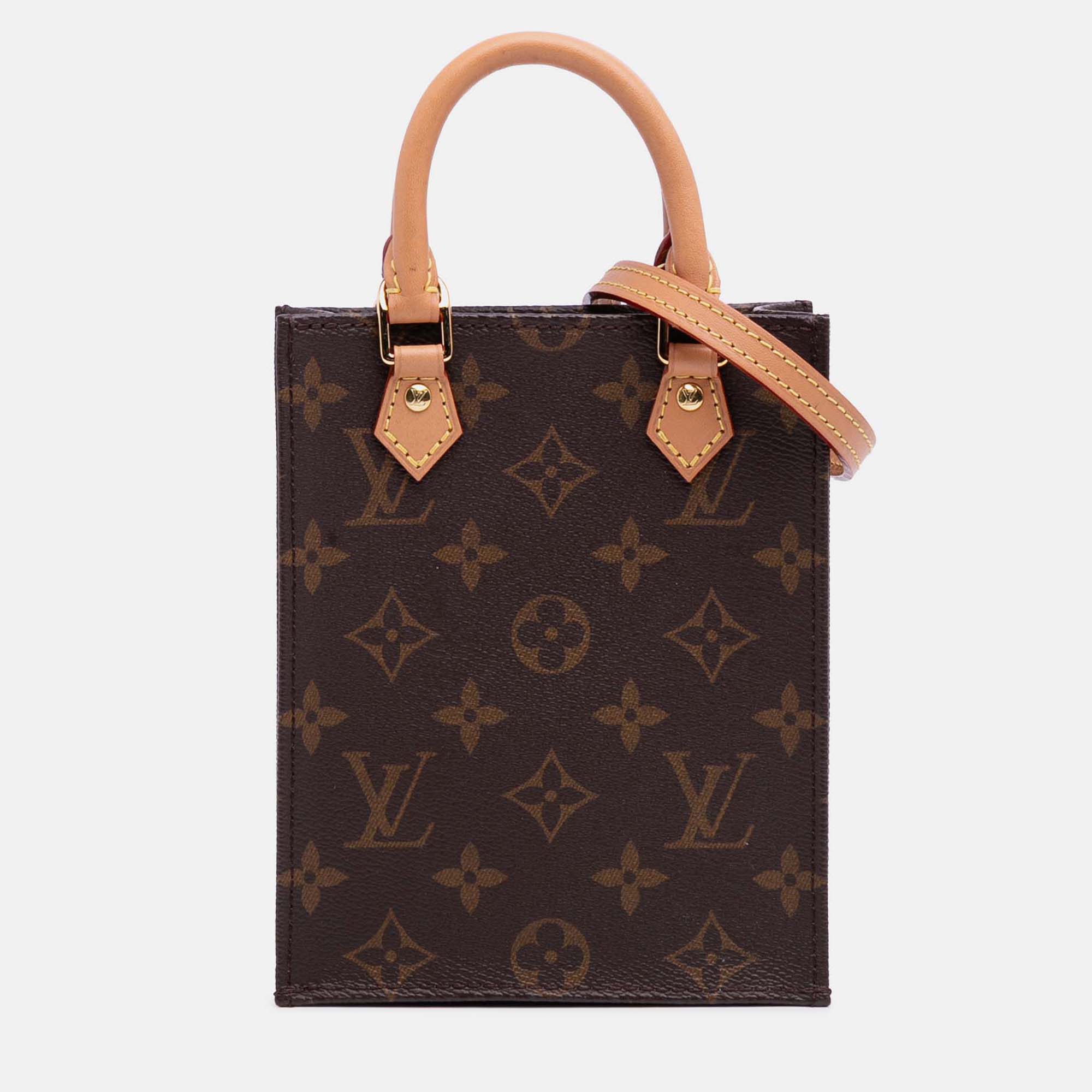 

Louis Vuitton Brown Monogram Petit Sac Plat
