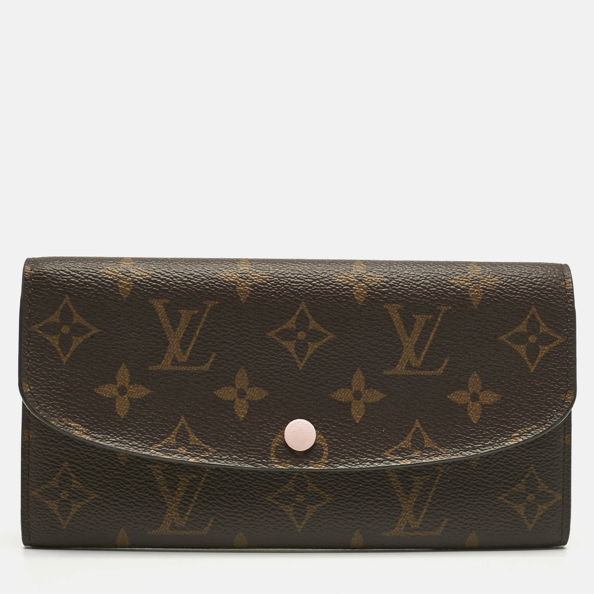 

Louis Vuitton Rose Ballerine Damier Ebene Canvas Emilie Wallet, Brown