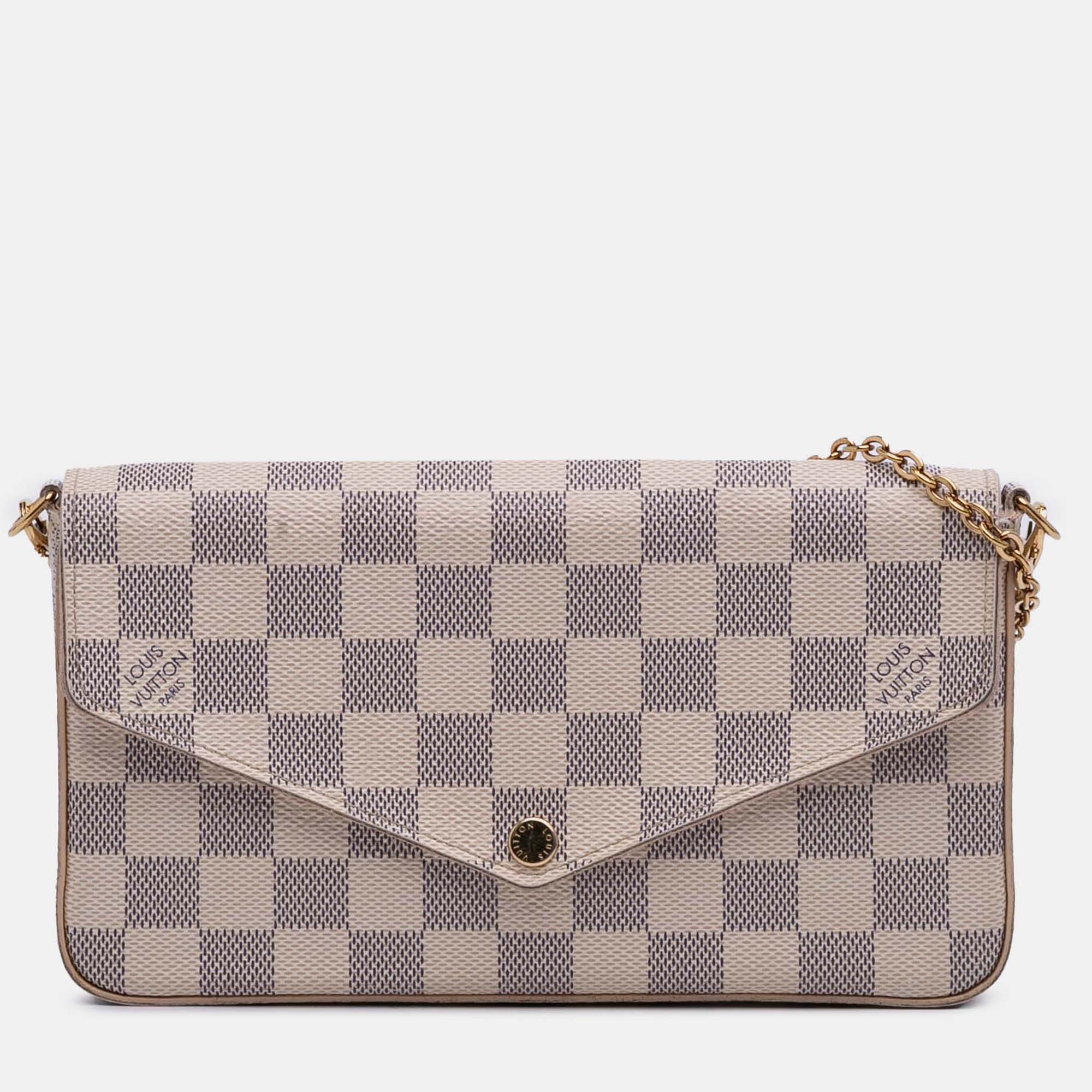 

Louis Vuitton White Damier Azur Pochette Felicie