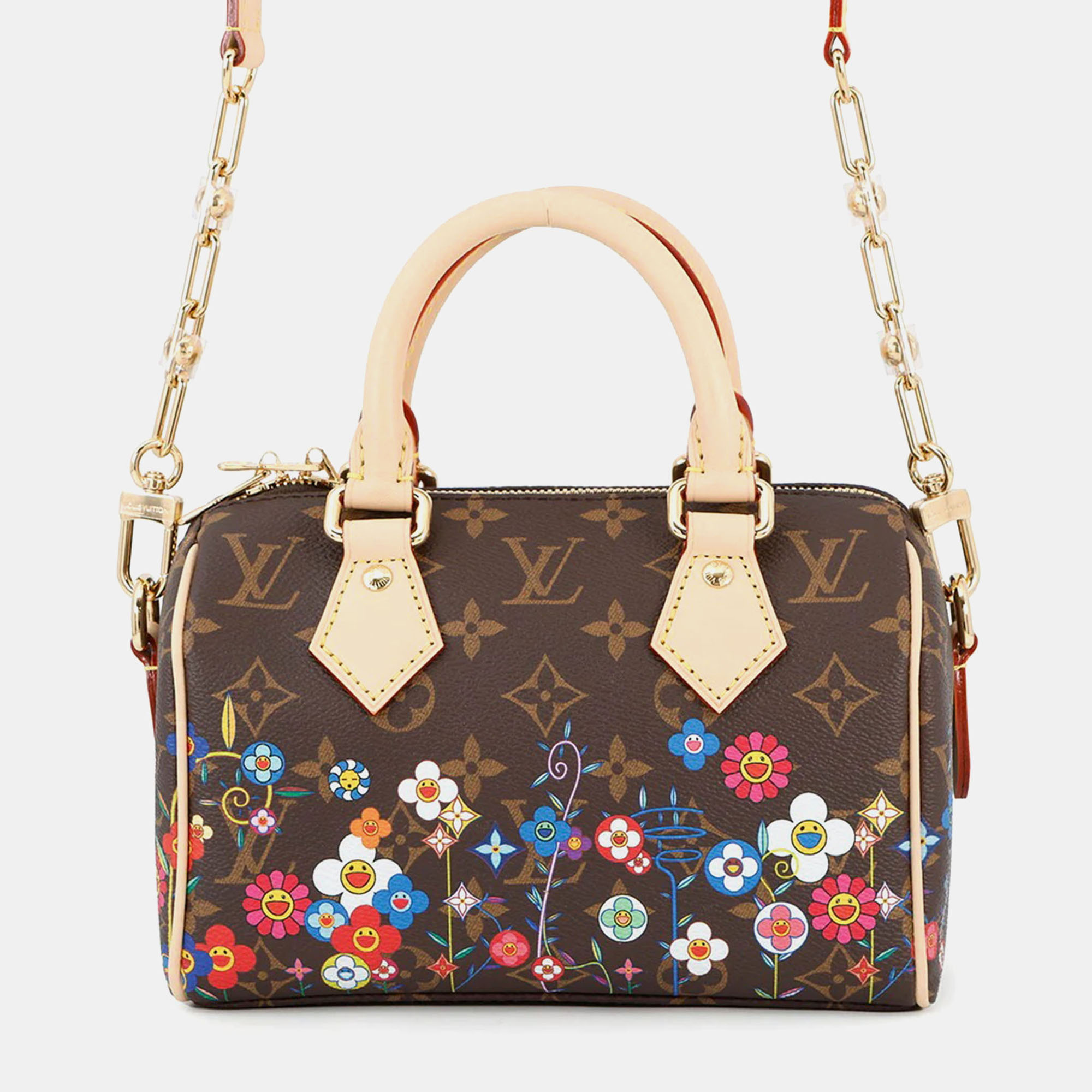 

Louis Vuitton Speedy Bandouliere 20 Brown Multicolor Pink Monogram Canvas Satchel Bag