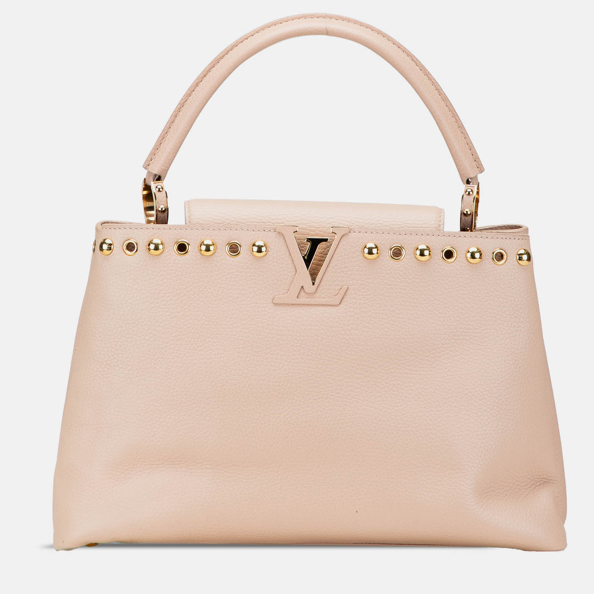 

Louis Vuitton Beige Taurillon Studdy Capucines MM