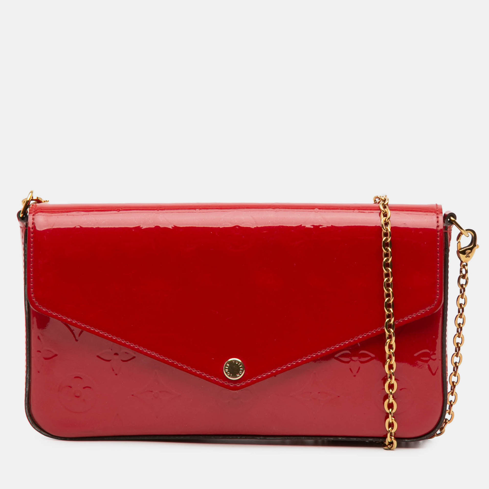 

Louis Vuitton Red Monogram Vernis Pochette Felicie