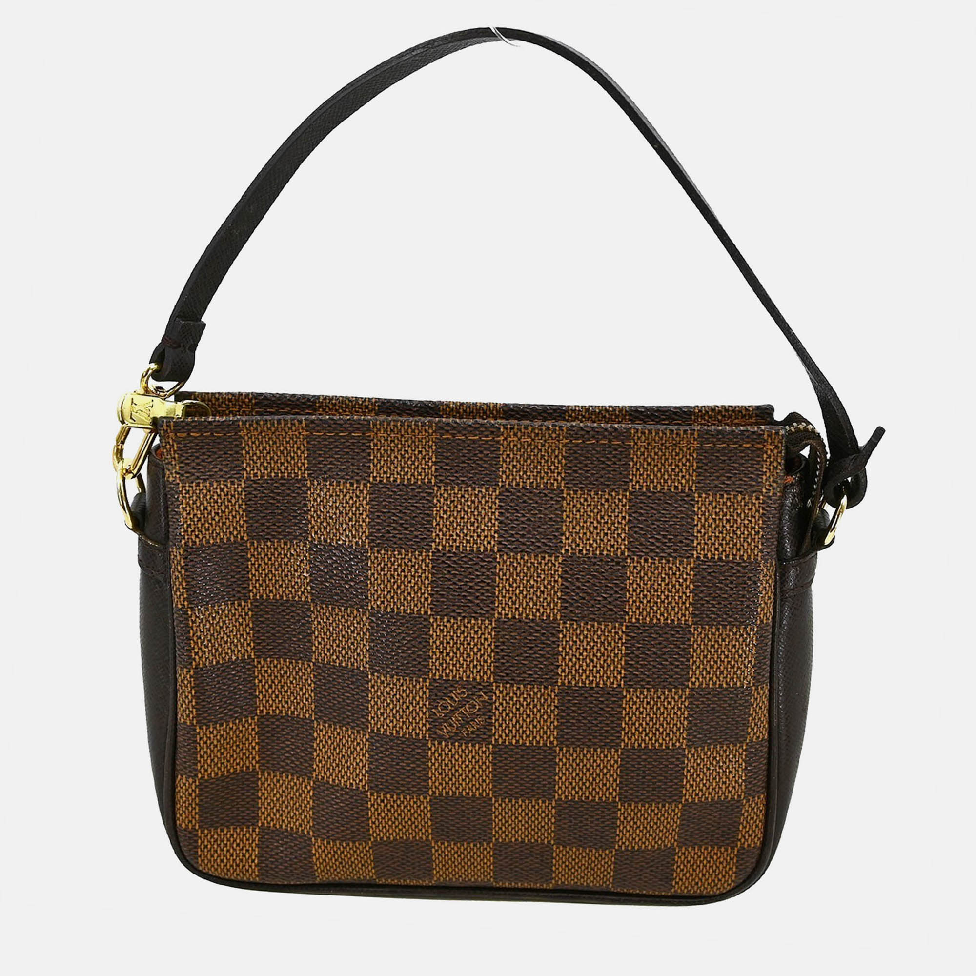 

Louis Vuitton Damier Trousse Makeup Handbag, Brown
