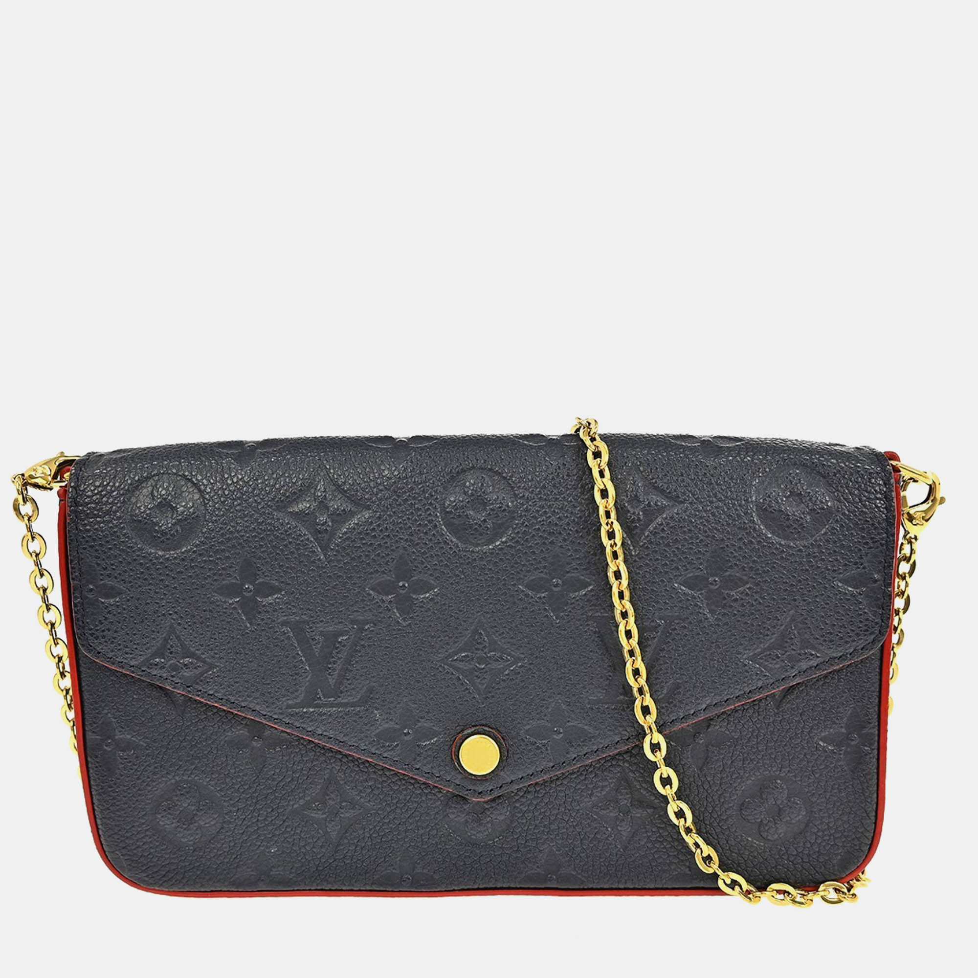 

Louis Vuitton Navy Blue/Red Monogram Empreinte Pochette Felicie