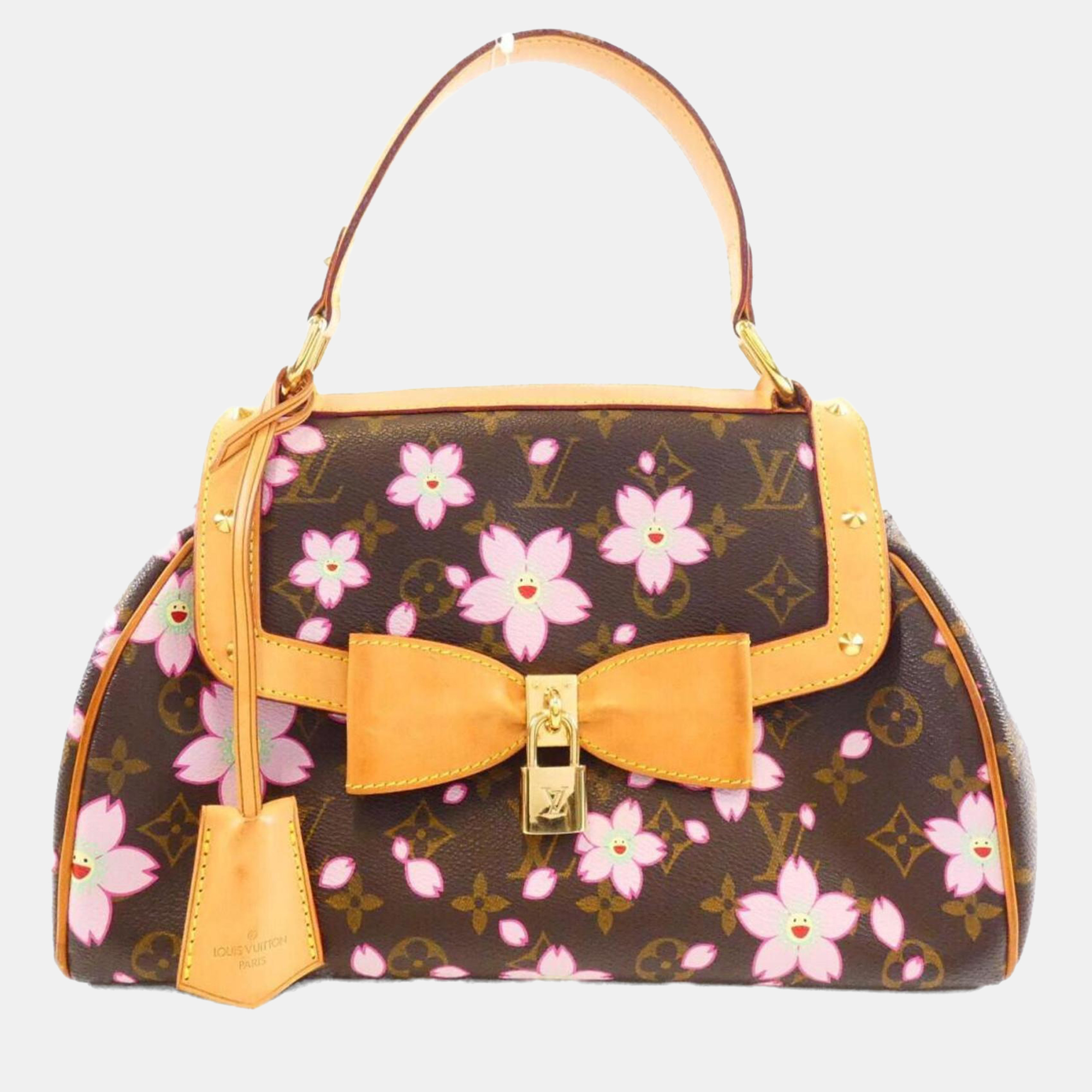 Pre-owned Louis Vuitton Brown Monogram Cherry Blossom Sac Retro Pm Handbag