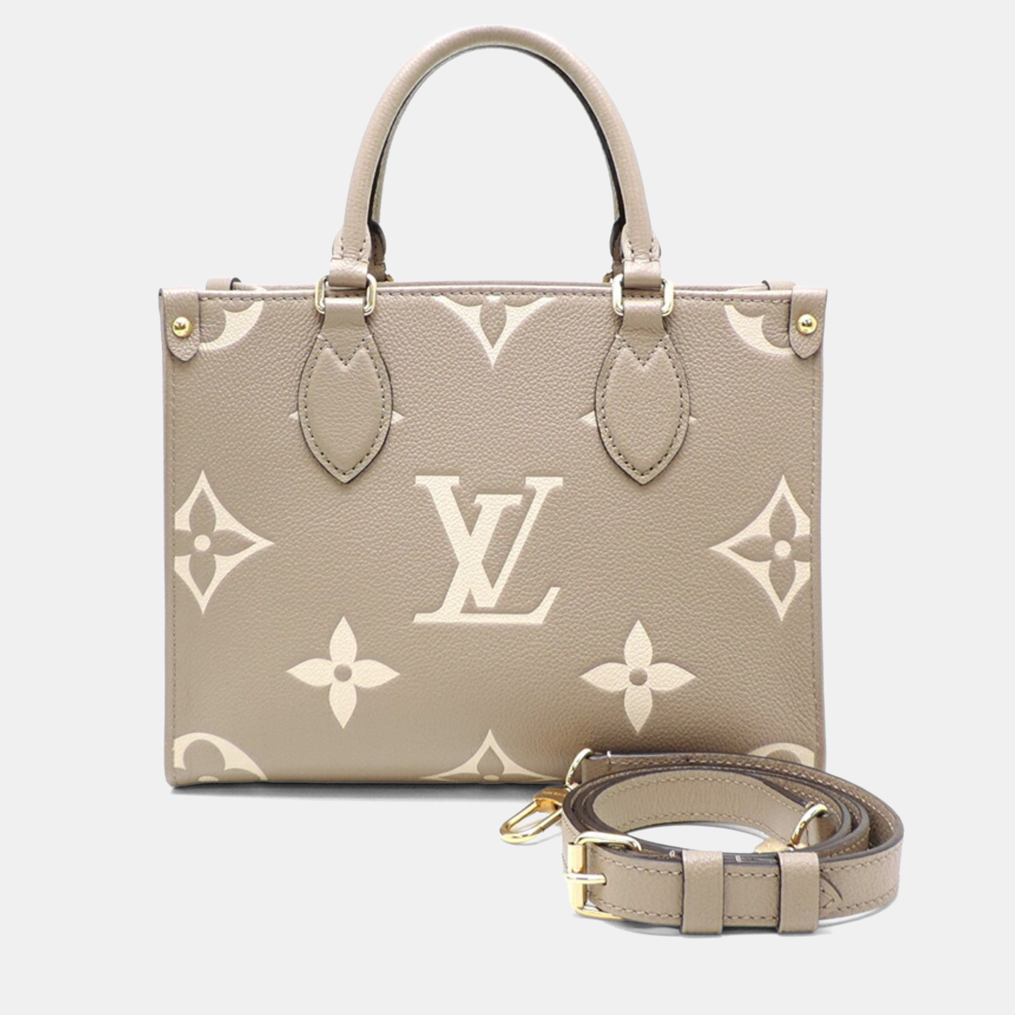 

Louis Vuitton OnTheGo Cream Bicolor Monogram Empreinte Tourterelle PM Handbag