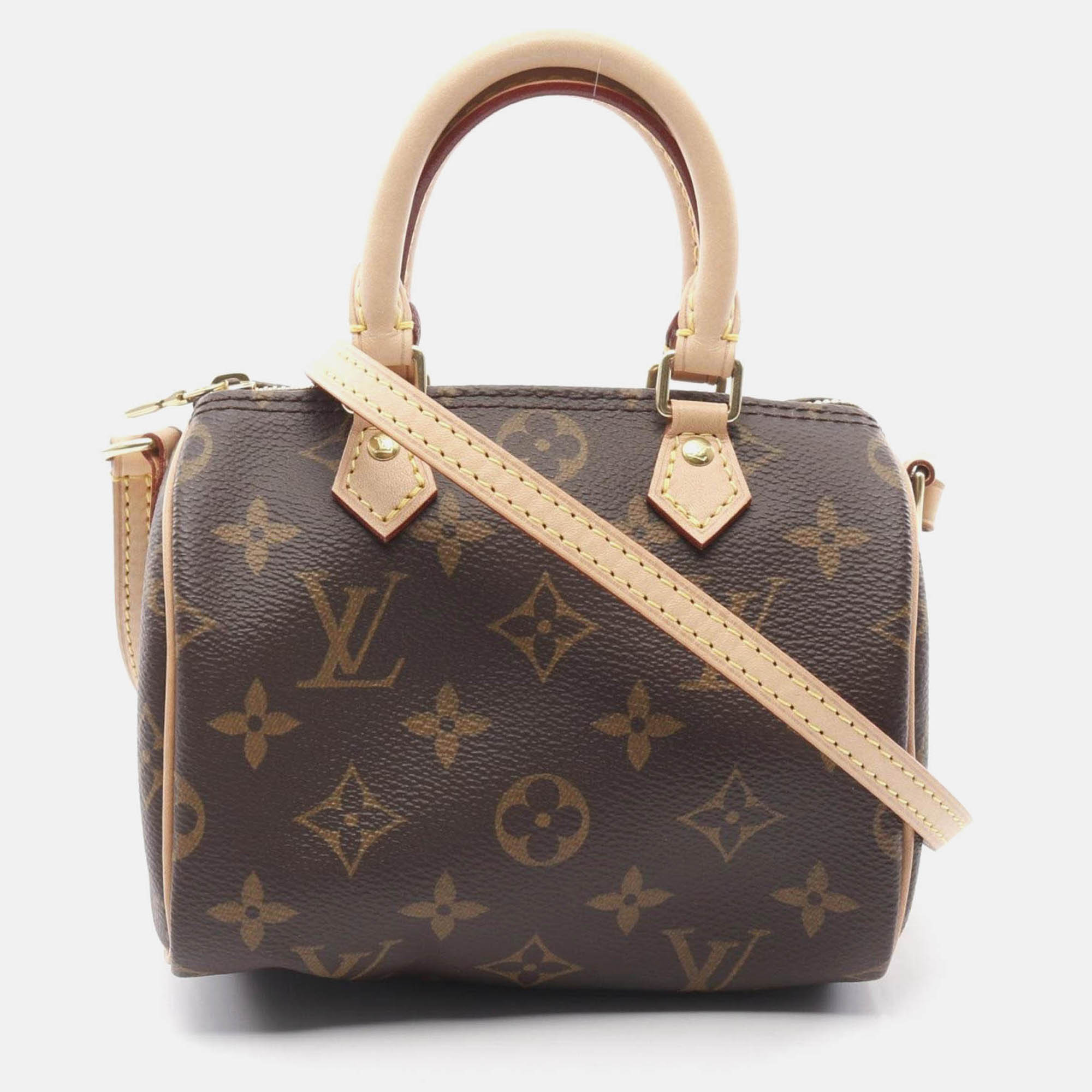 

Louis Vuitton Nano Speedy Shoulder Bag Coated Canvas And Leather Monogram Brown