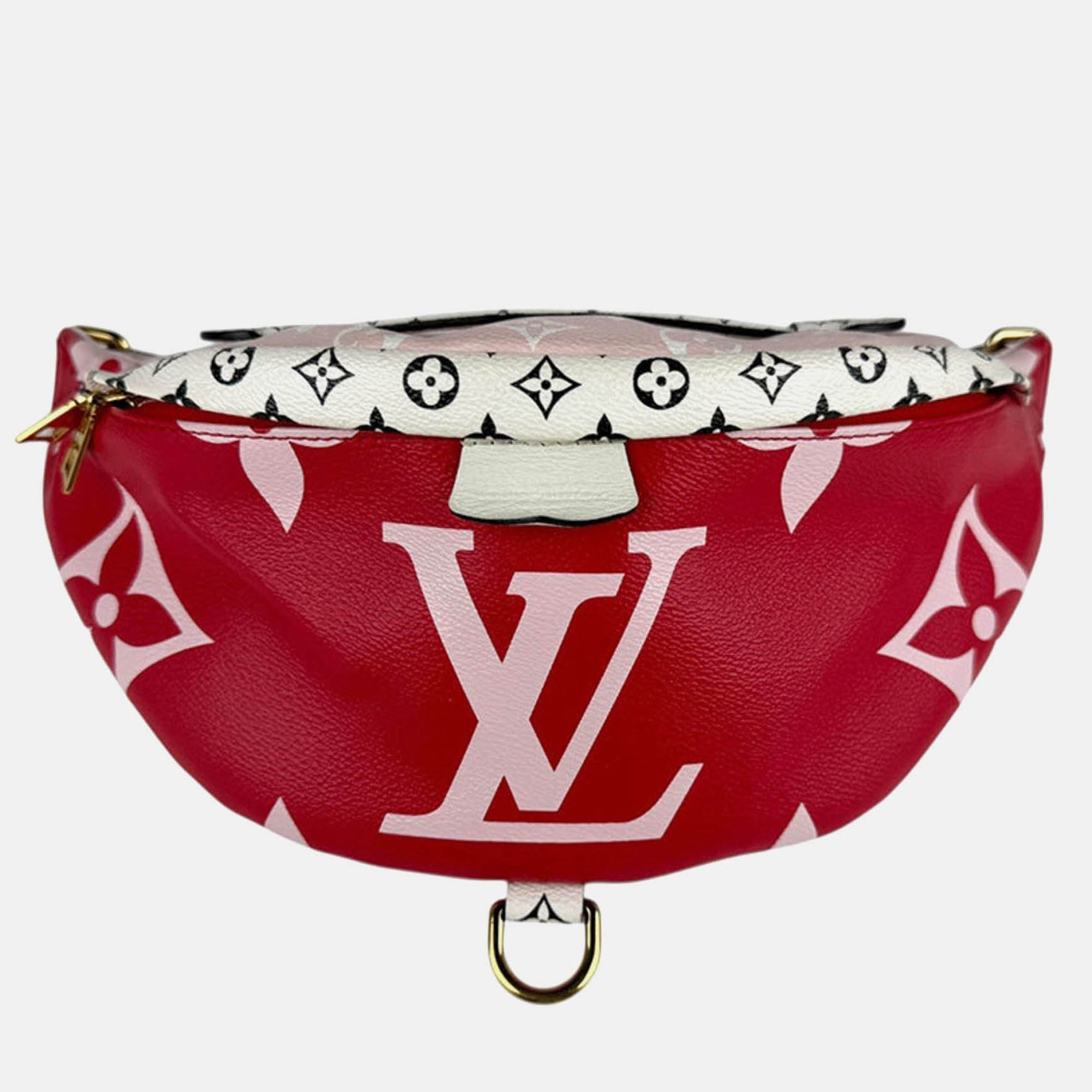 Pre-owned Louis Vuitton Body Bag Waist Giant Monogram Bum Red Pink White Gold