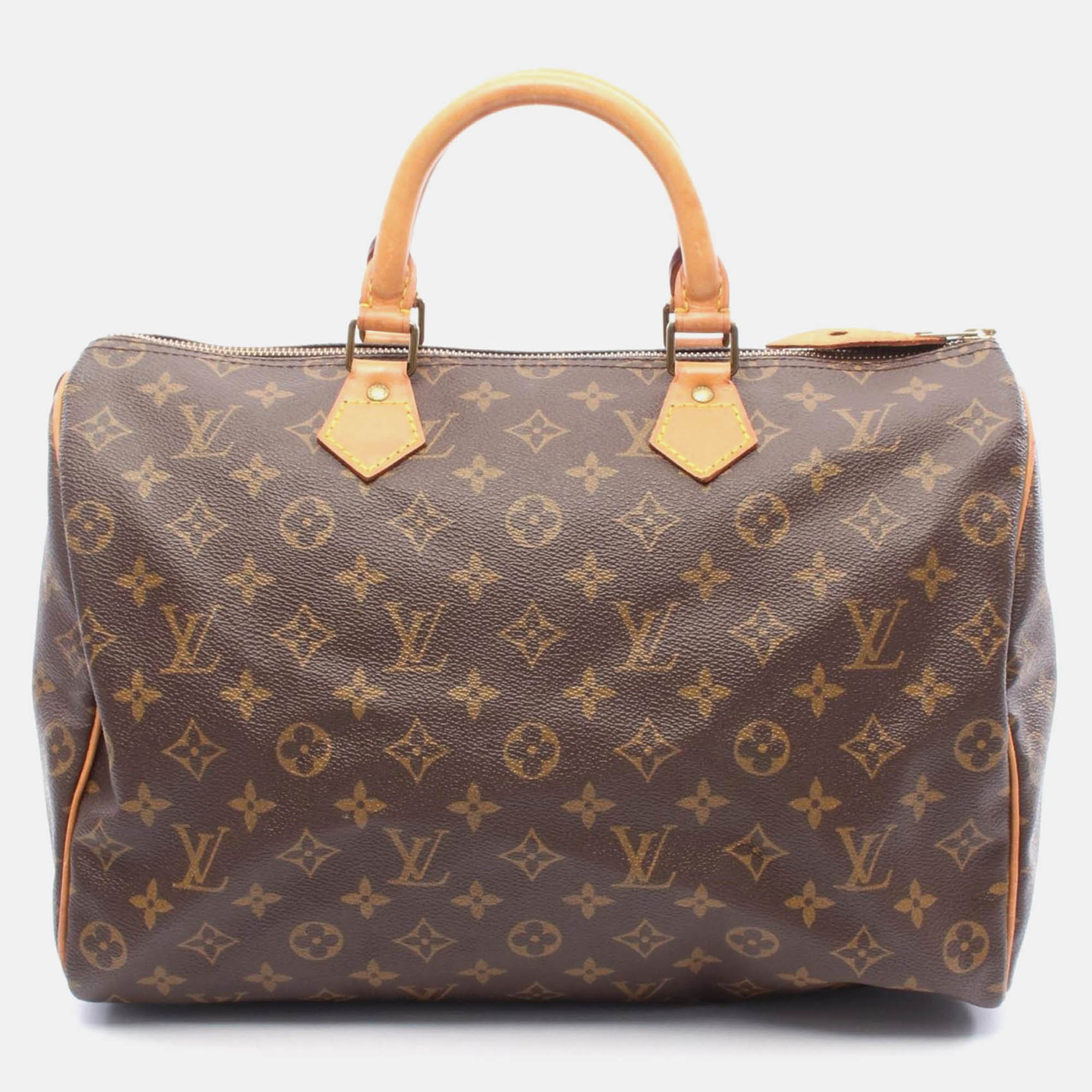 

Louis Vuitton Speedy 35 Handbag Monogram Canvas Leather Brown