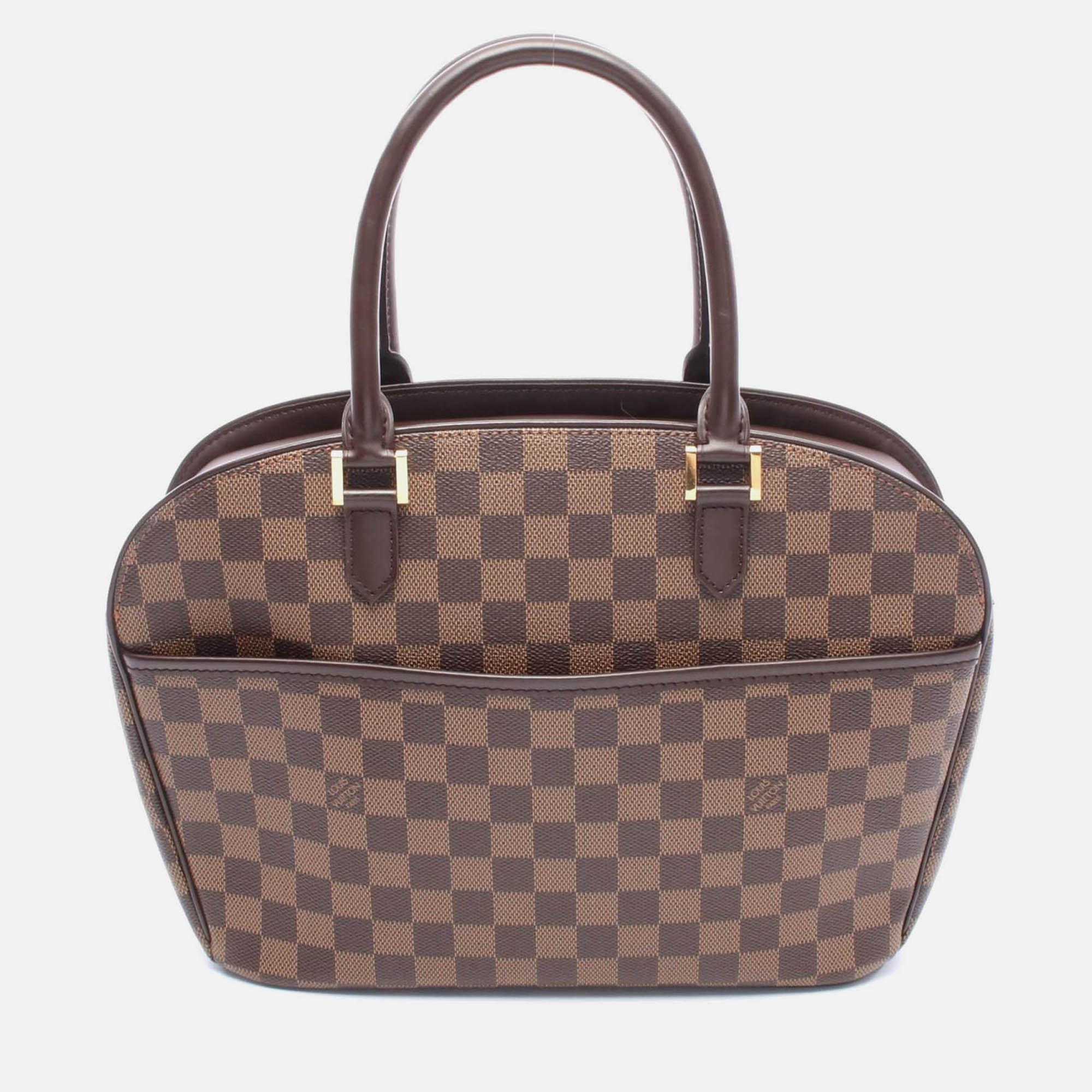 

Louis Vuitton Saria Horizontal Handbag Damier Canvas Leather Ebene, Brown