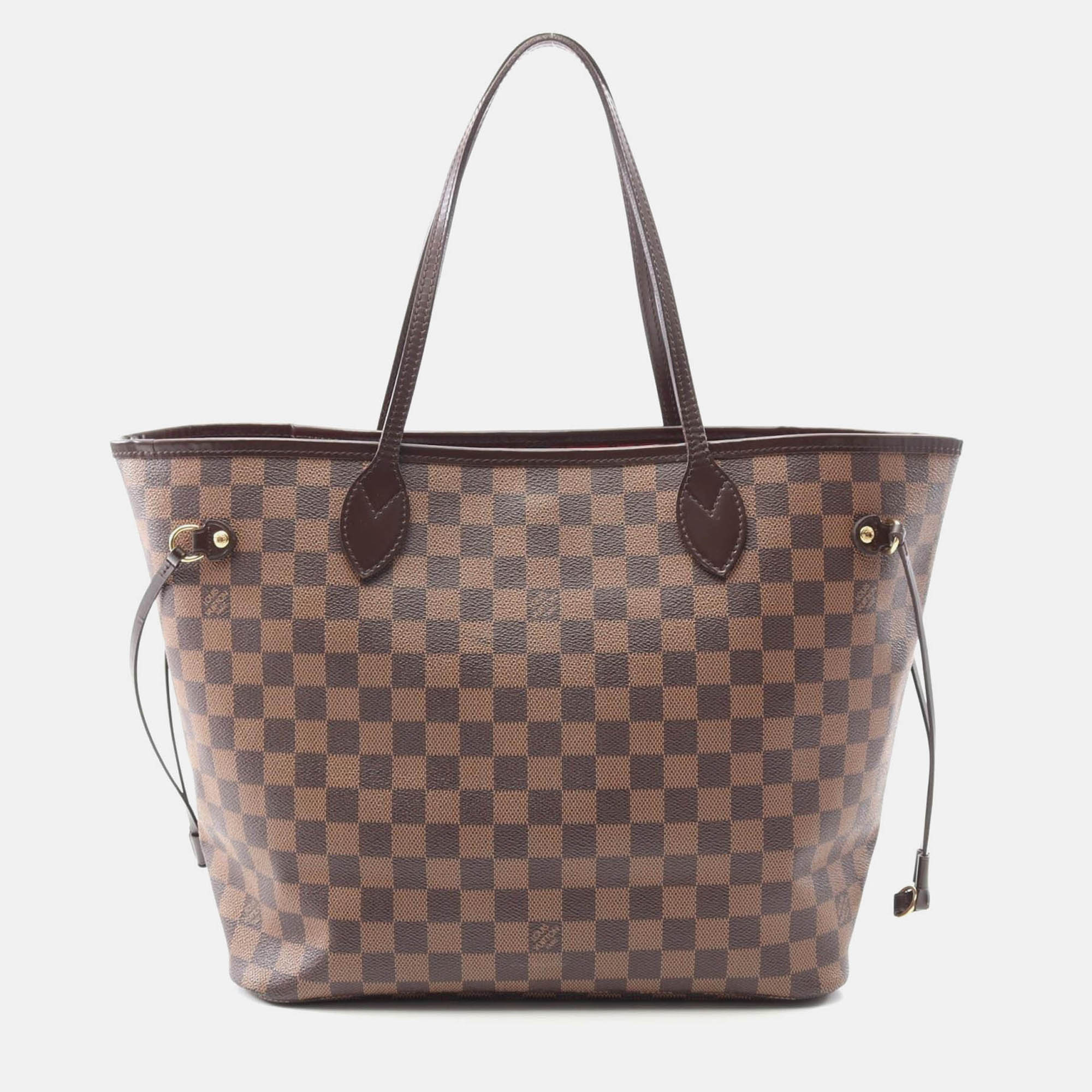 

Louis Vuitton Neverfull Mm Tote Bag Damier Canvas Ebene, Brown