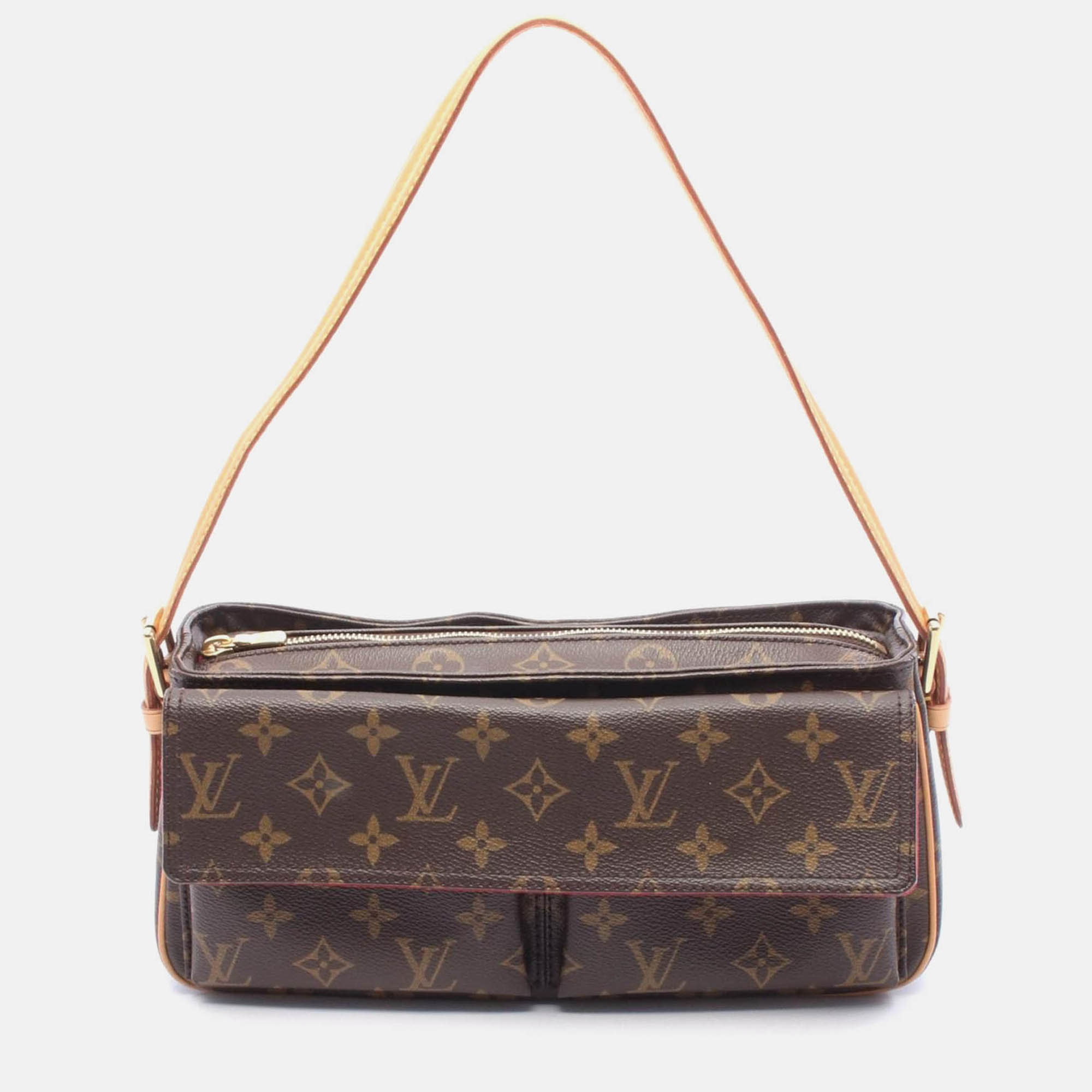 

Louis Vuitton Vivacite Mm Shoulder Bag Monogram Canvas Leather Brown
