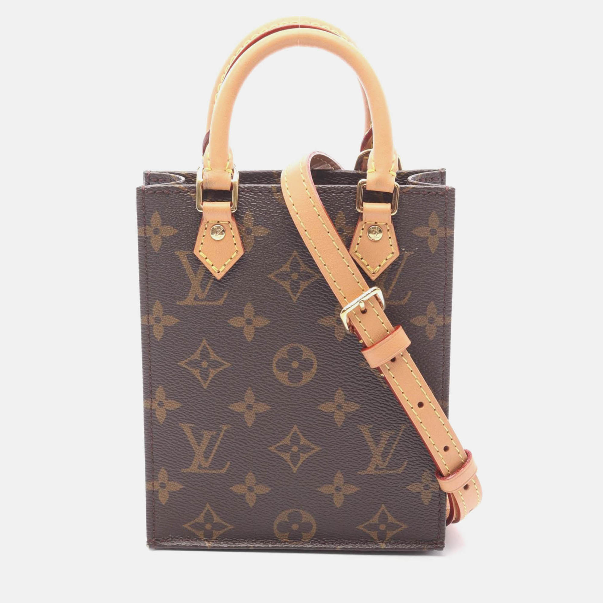 

Louis Vuitton Petit Sac Plat Brown Monogram Canvas Tote Bag
