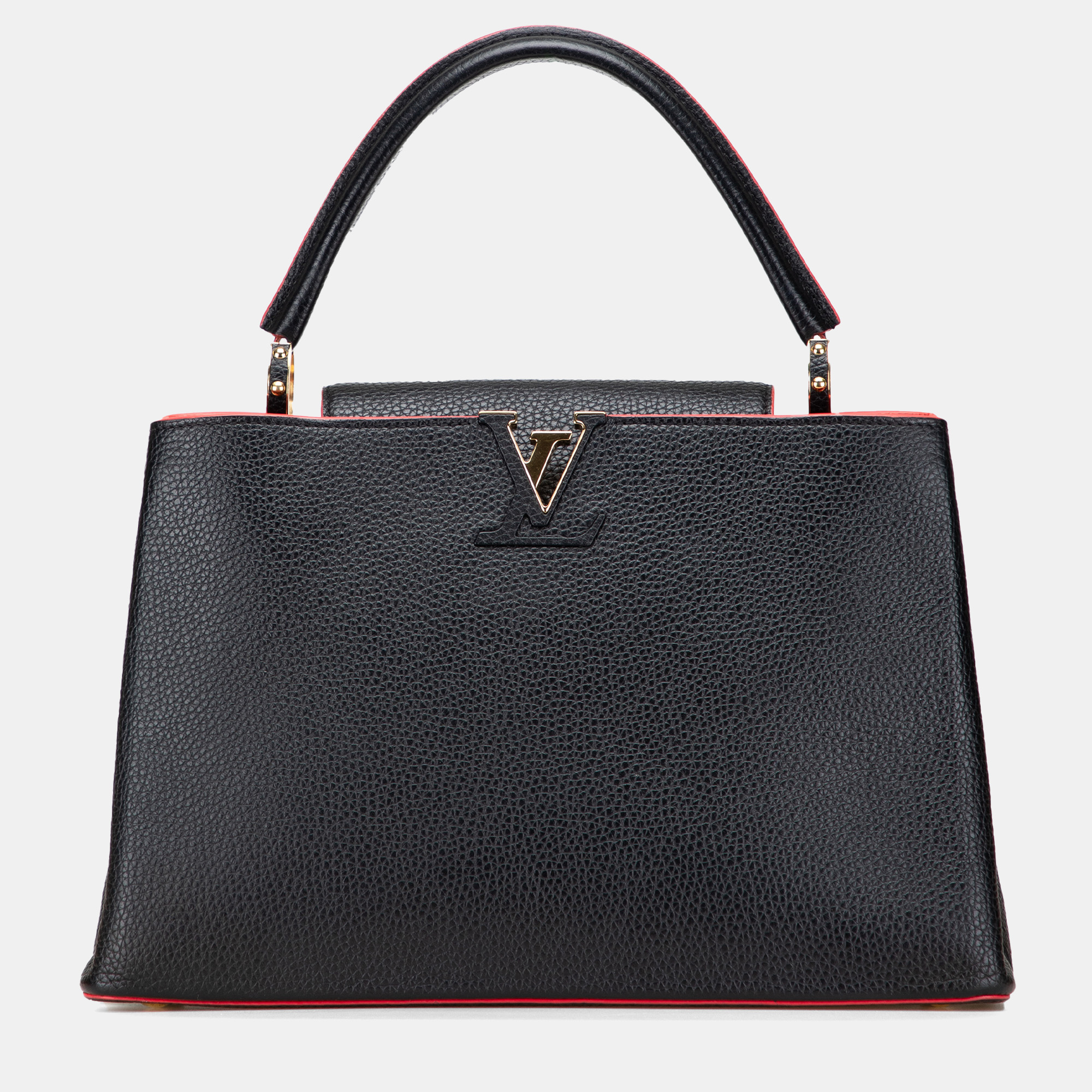 

Louis Vuitton Black/Red Taurillon Capucines MM
