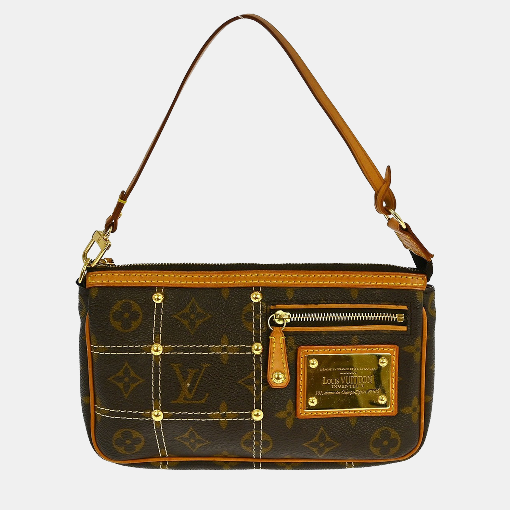 

Louis Vuitton Monogram Riveting Pochette Accessories Bag, Brown