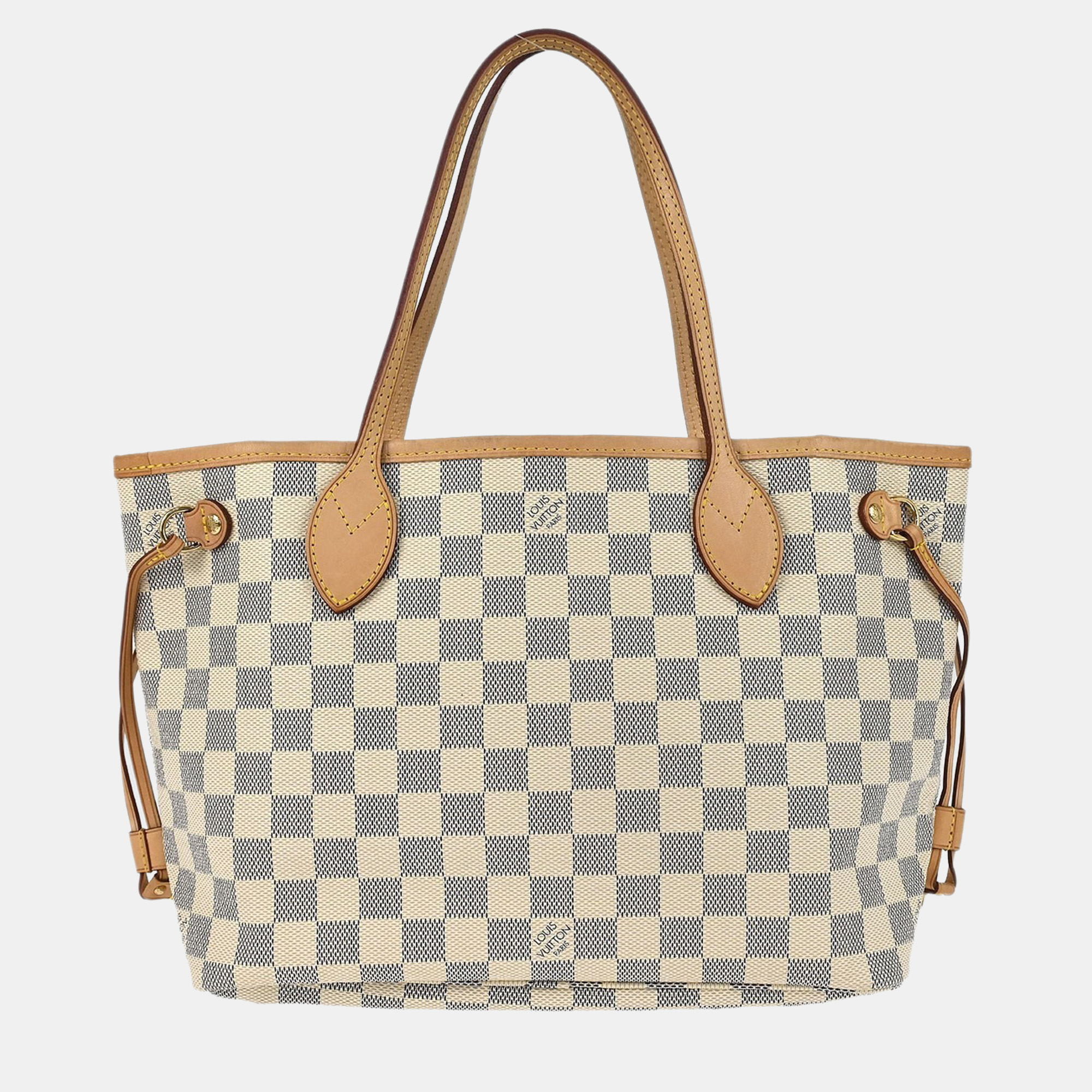 

Louis Vuitton Damier Azur Neverfull PM Tote Handbag, White