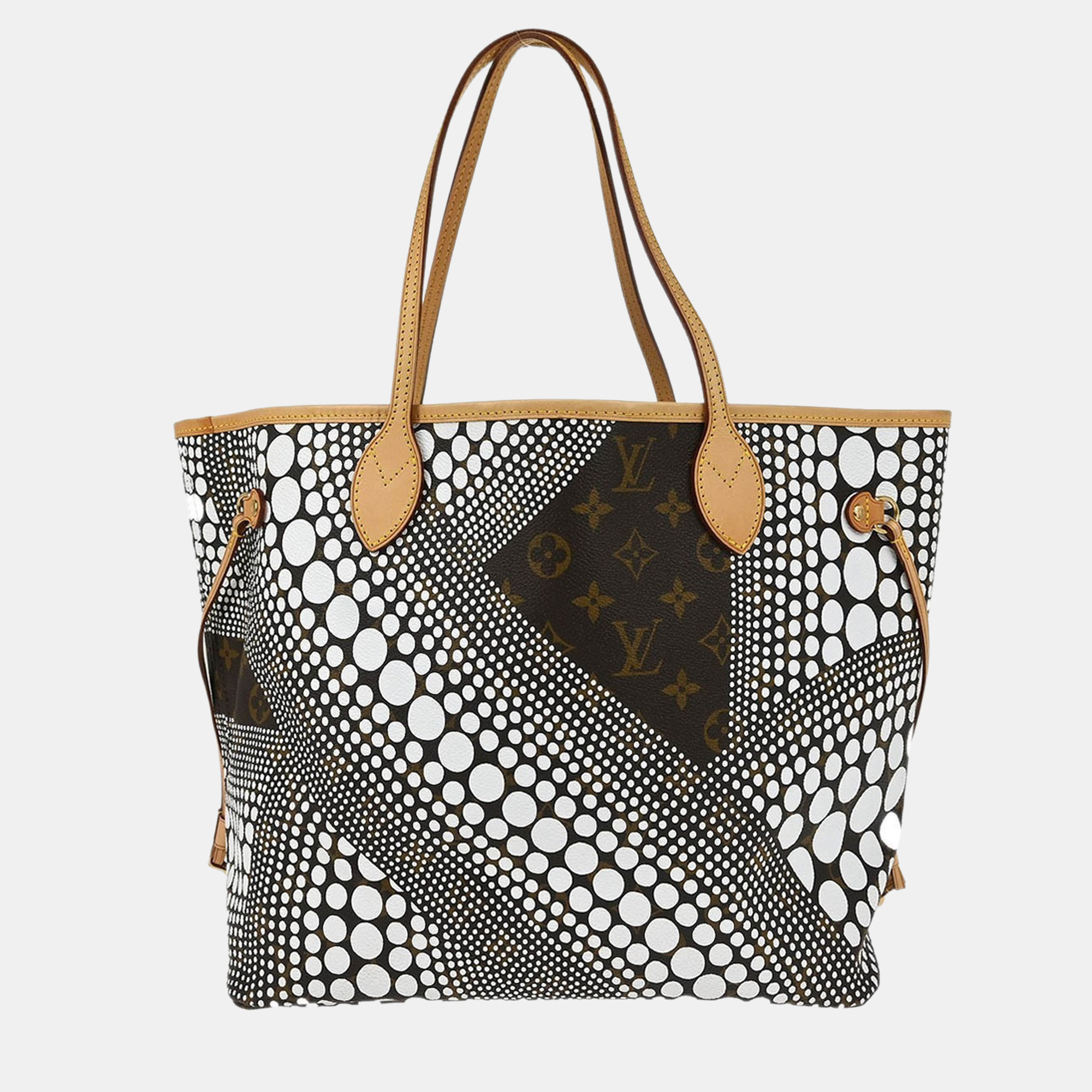Pre-owned Louis Vuitton Brown/white Monogram Waves Neverfull Mm Tote Bag