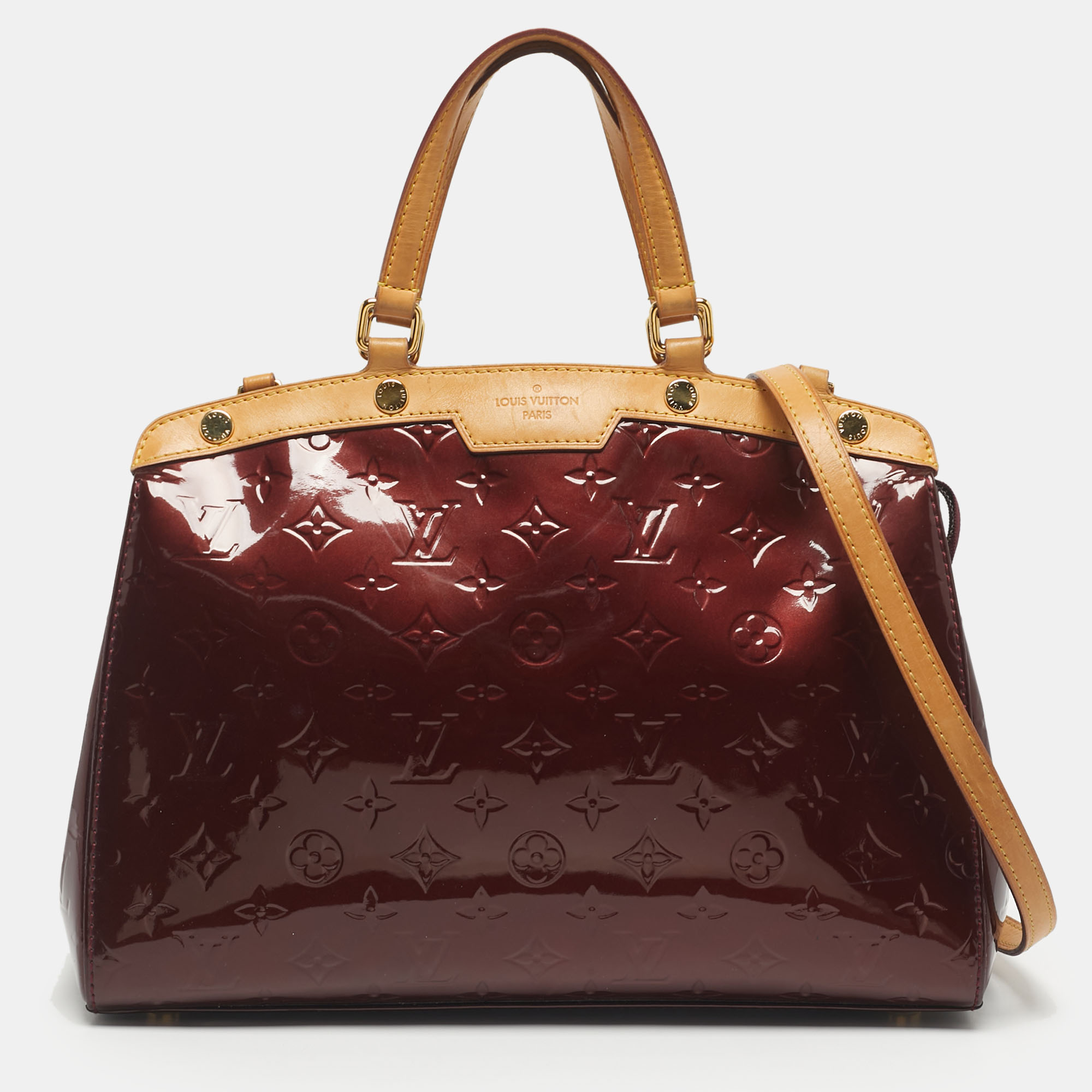 

Louis Vuitton Rouge Fauviste Monogram Vernis Brea MM Bag, Red