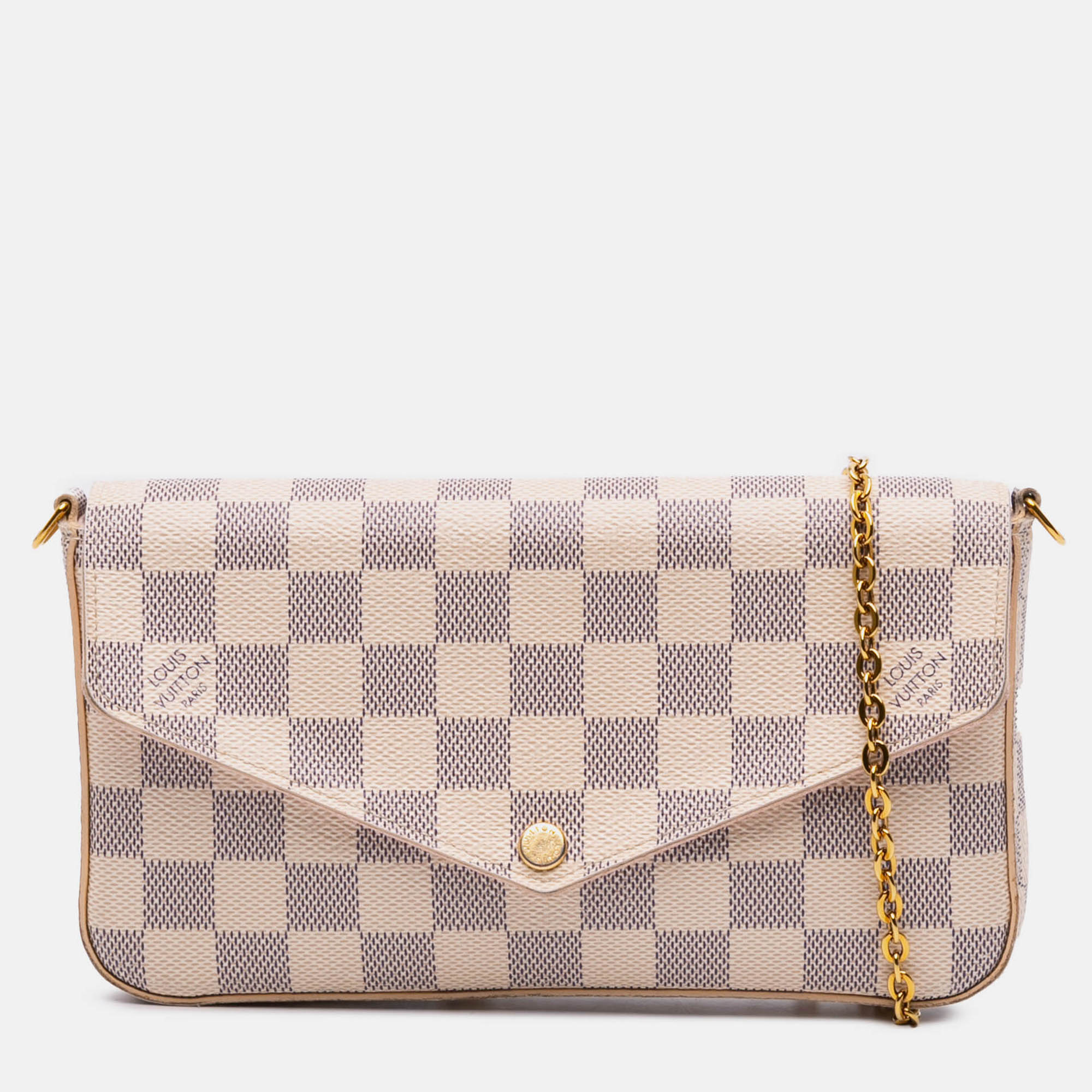 

Louis Vuitton White Damier Azur Pochette Felicie