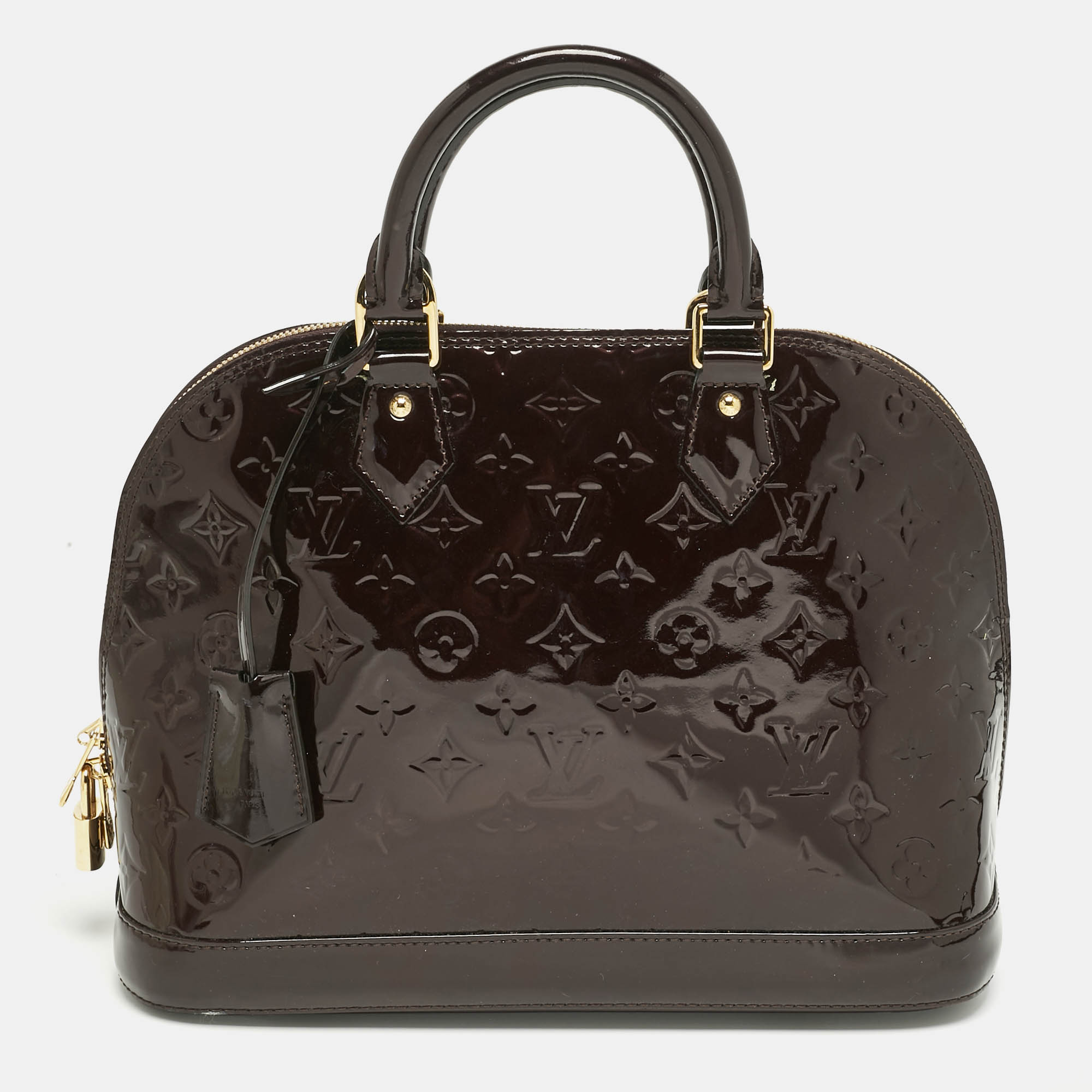 

Louis Vuitton Amarante Monogram Vernis Alma PM Bag, Burgundy