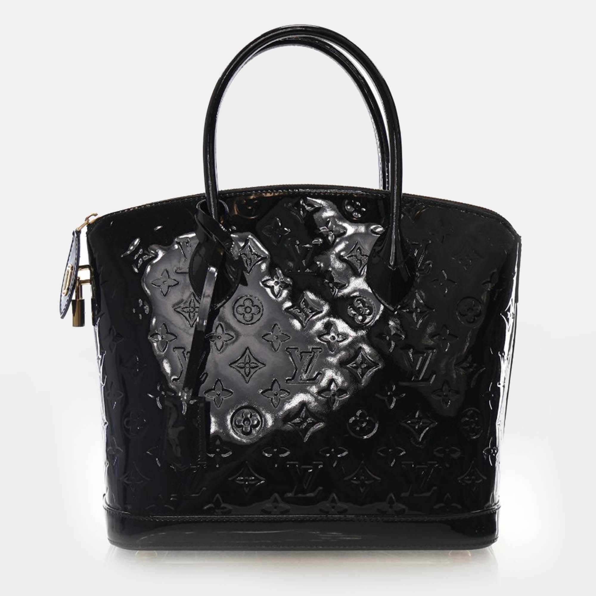 Pre-owned Louis Vuitton Vernis Lockit Tote In Black