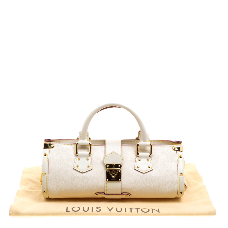 LOUIS VUITTON Suhali White Cream Leather L'Épanoui PM Purse Bag *Fair*