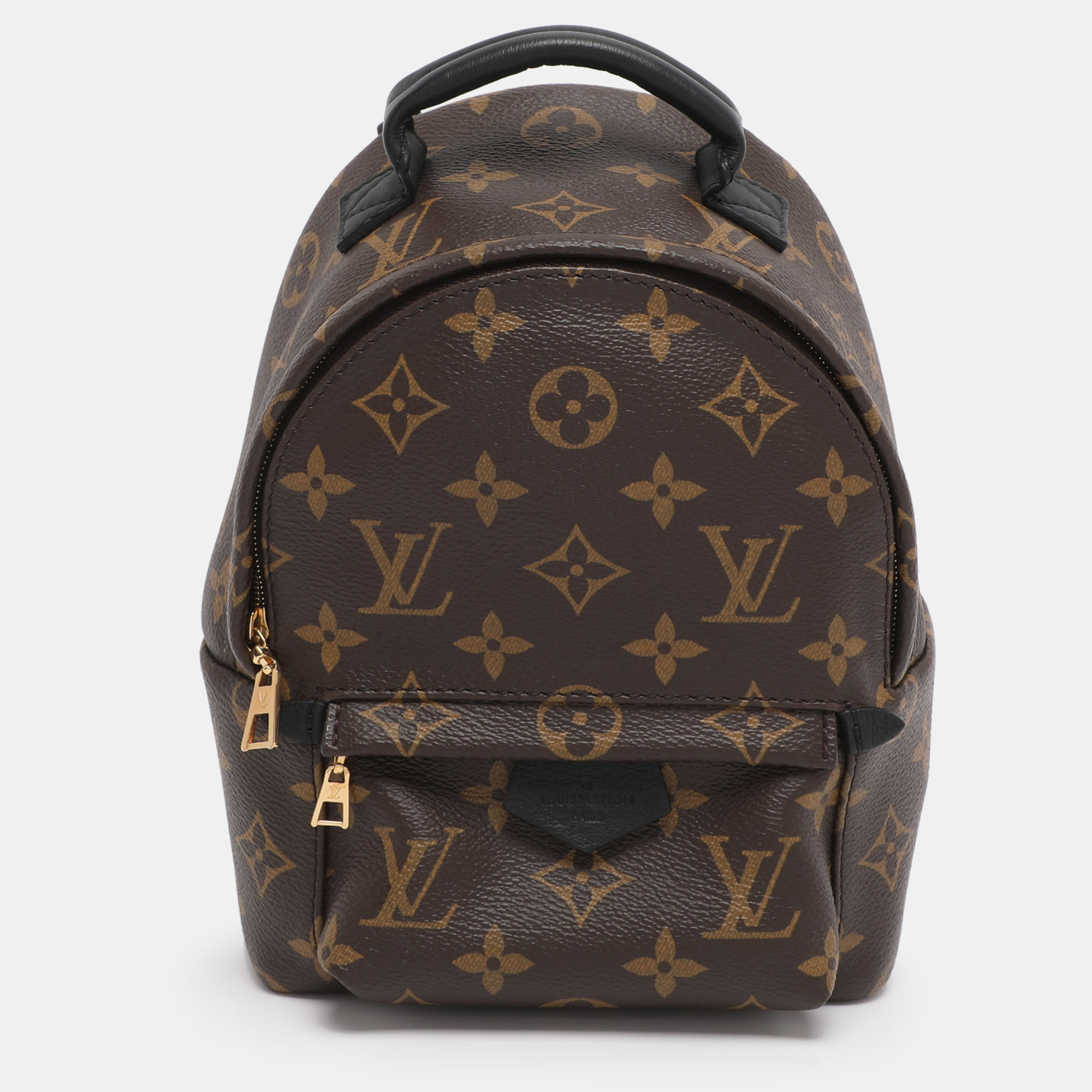 Pre-owned Louis Vuitton Monogram Canvas Mini Palm Springs Backpack In Brown