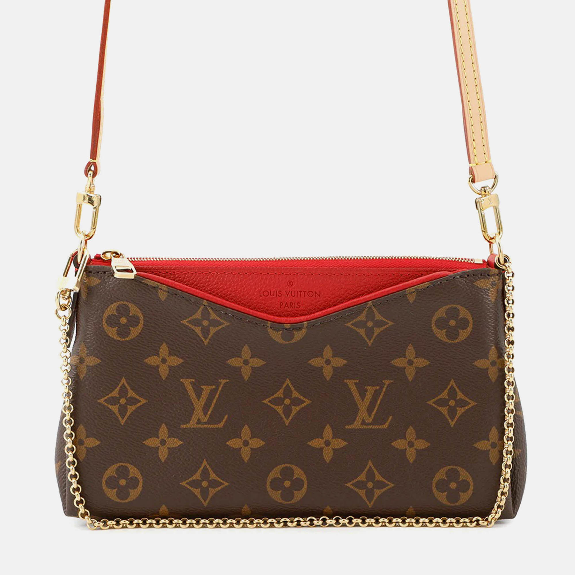 

Louis Vuitton Pallas Clutch Cerise Monogram, Brown