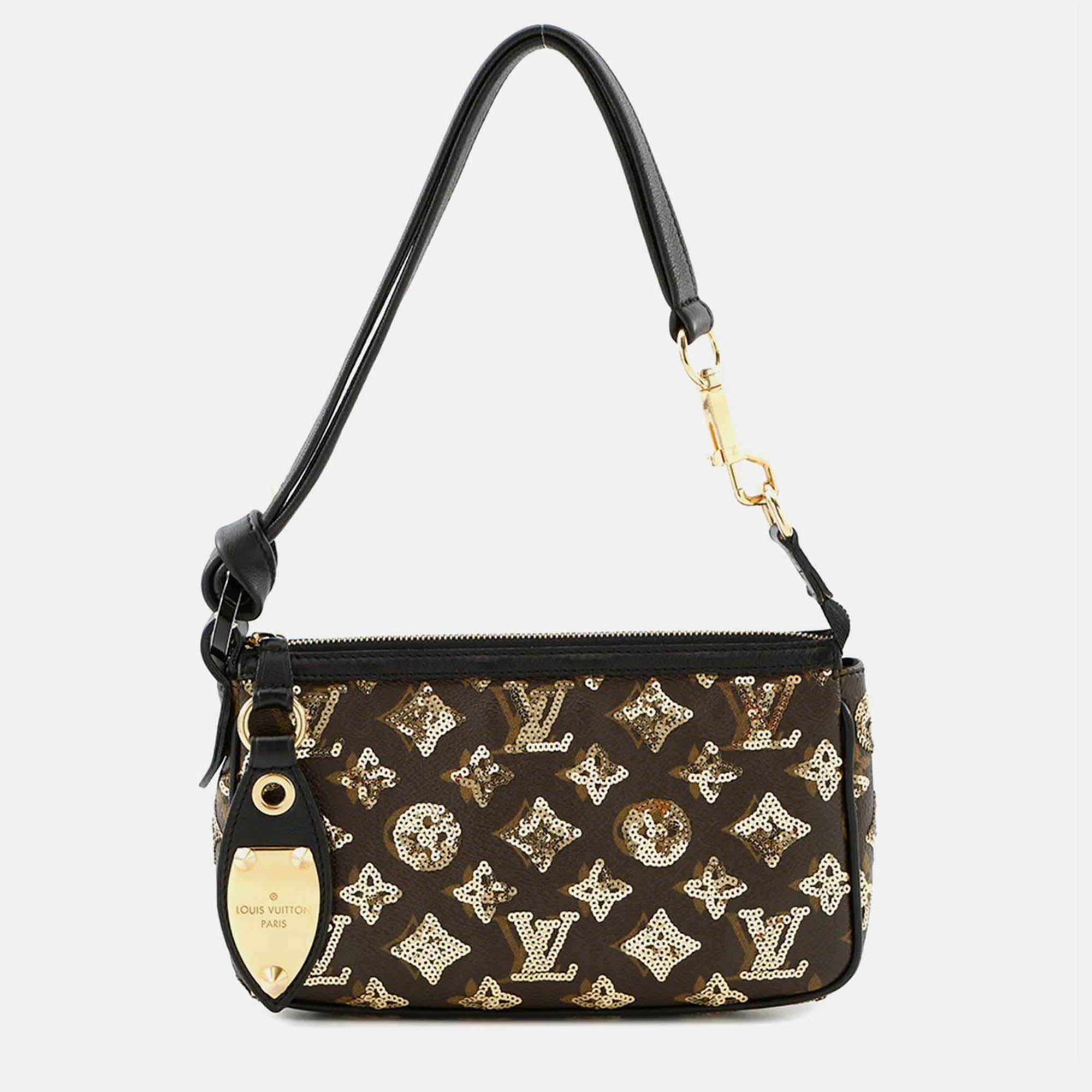

Louis Vuitton Pochette Accessoires All/Noir Monogram Eclipse Handbag, Brown