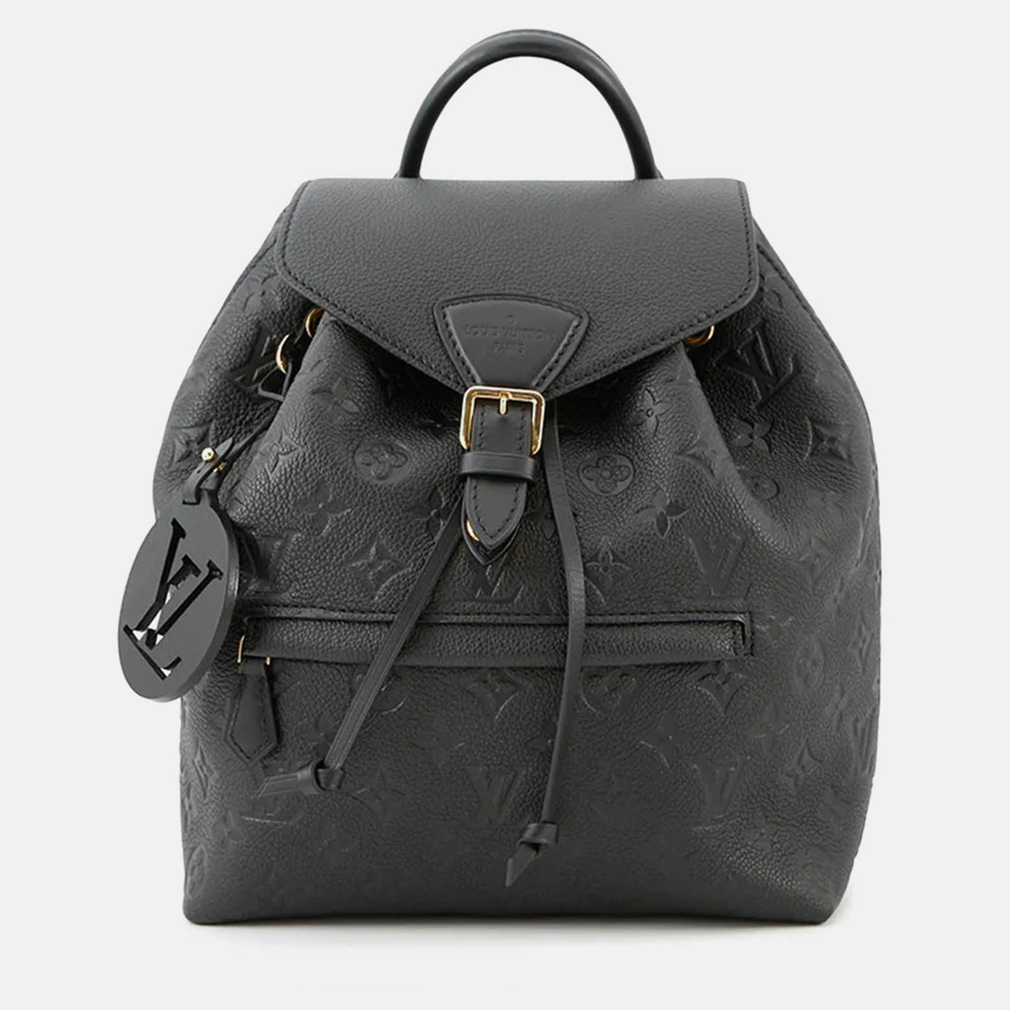 

Louis Vuitton Montsouris Noir Monogram Empreinte Leather PM Backpack, Black