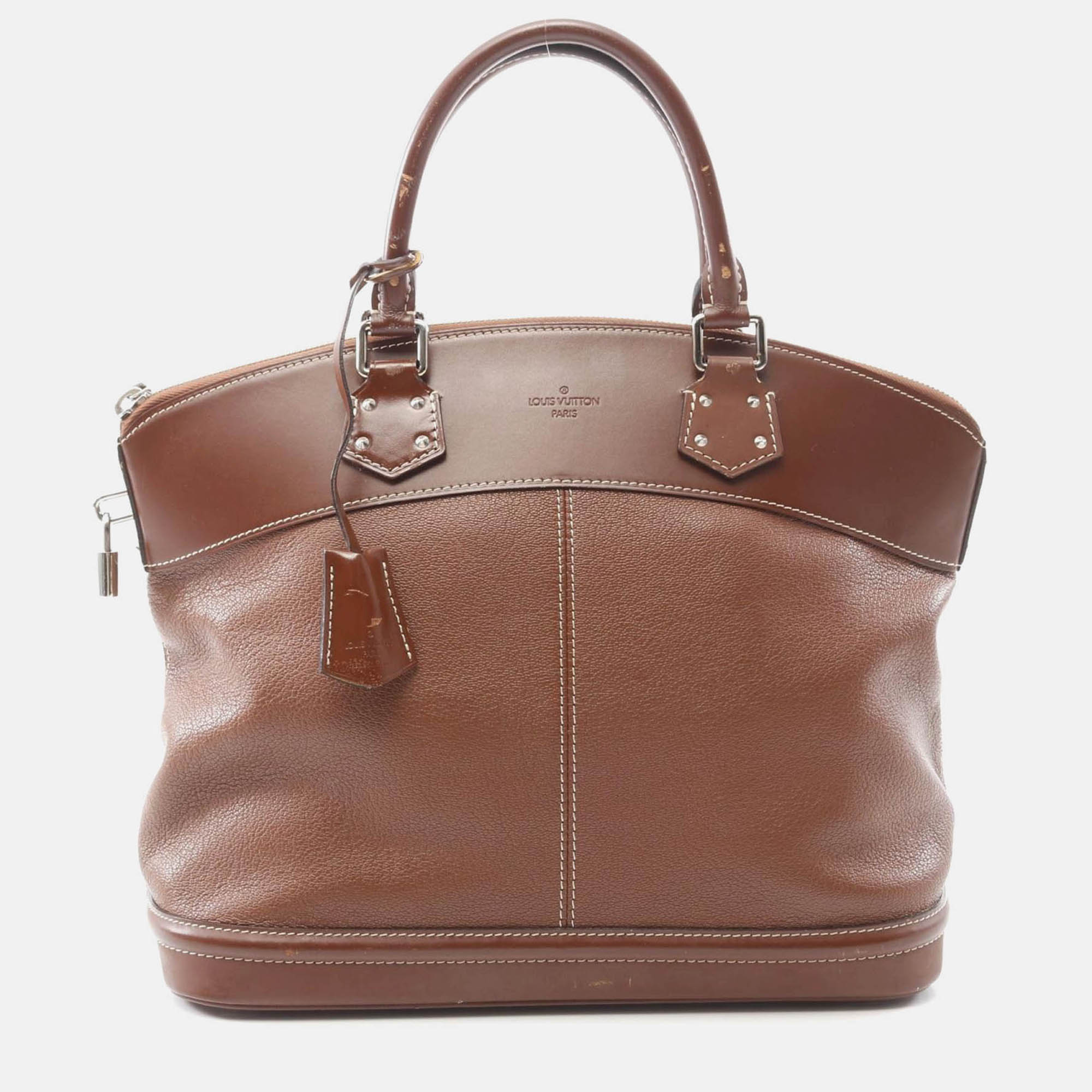 

Louis Vuitton Lockit MM Handbag Suhali Leather Brown Sienne