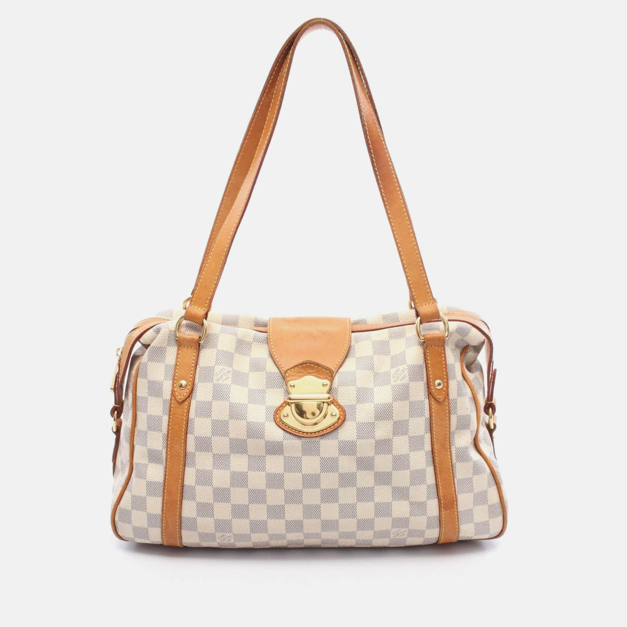 

Louis Vuitton Stresa PM Shoulder Bag Damier Azur Canvas Leather, Brown