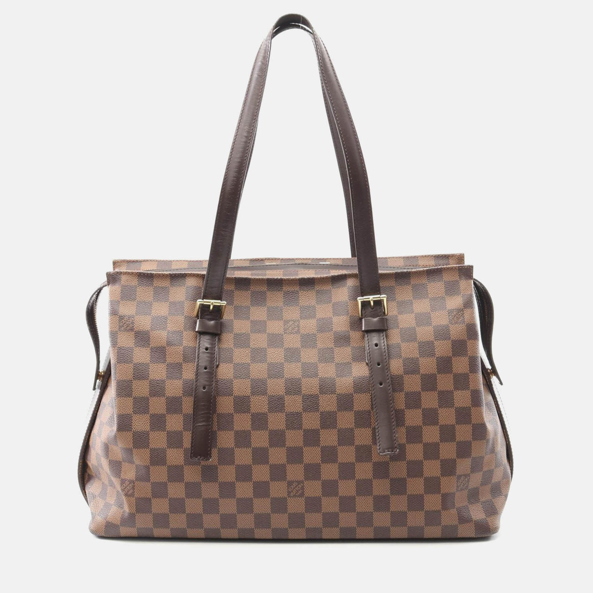 

Louis Vuitton Chelsea Damier Ebene Canvas Leather Tote, Brown