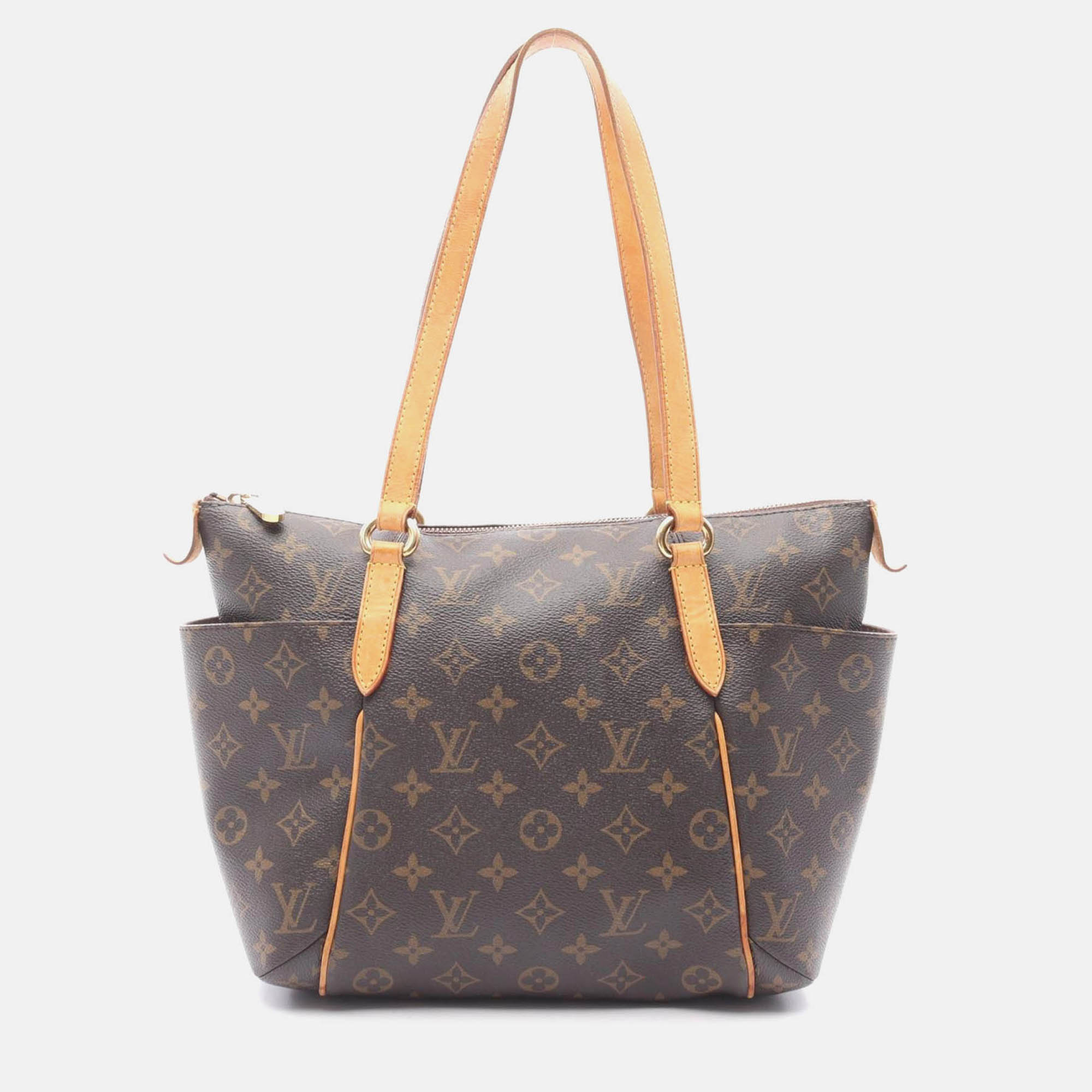 Pre-owned Louis Vuitton Totally Brown Monogram Canvas Leather Pm Tote