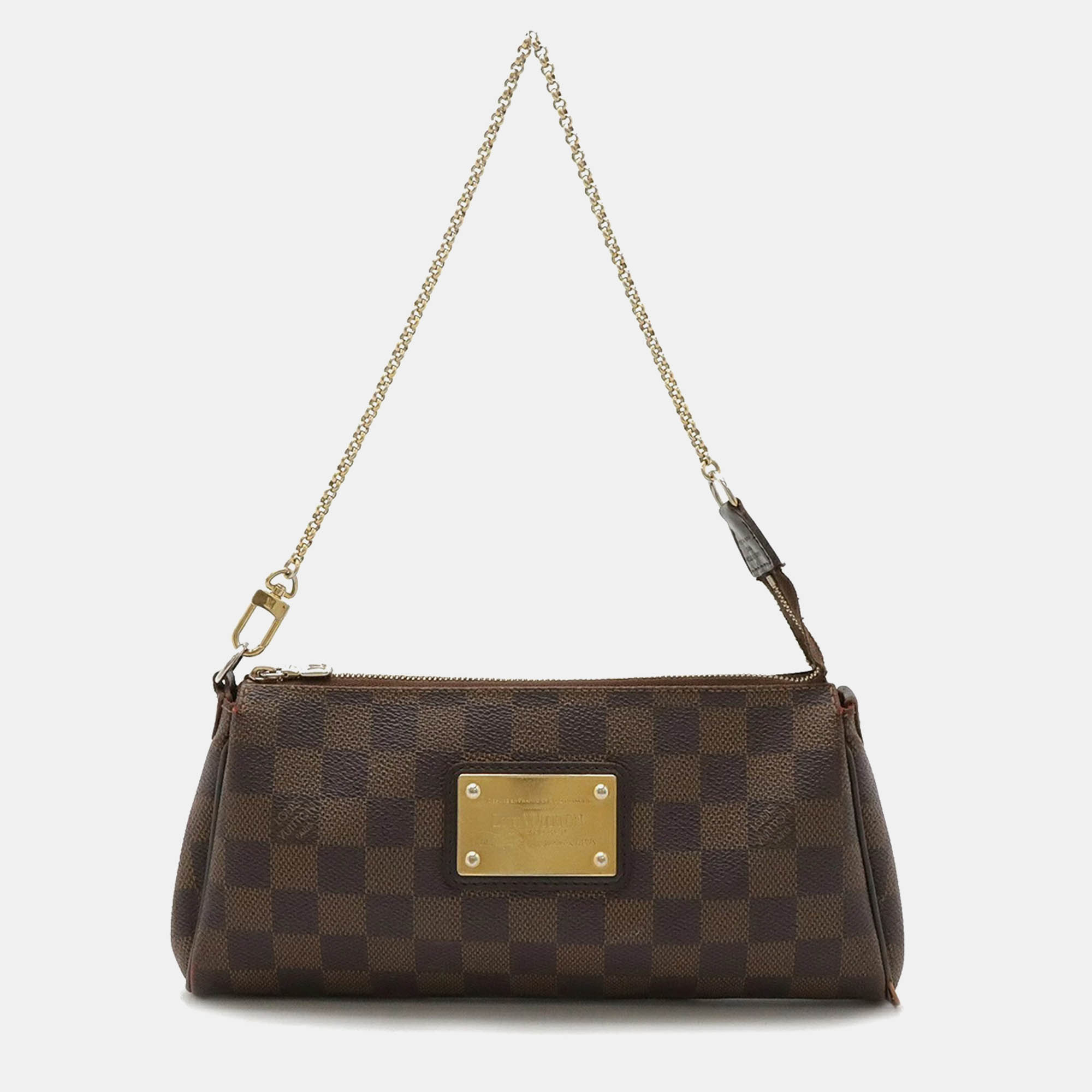 

Louis Vuitton Eva Damier Ebene Canvas Leather Shoulder Handbag, Brown