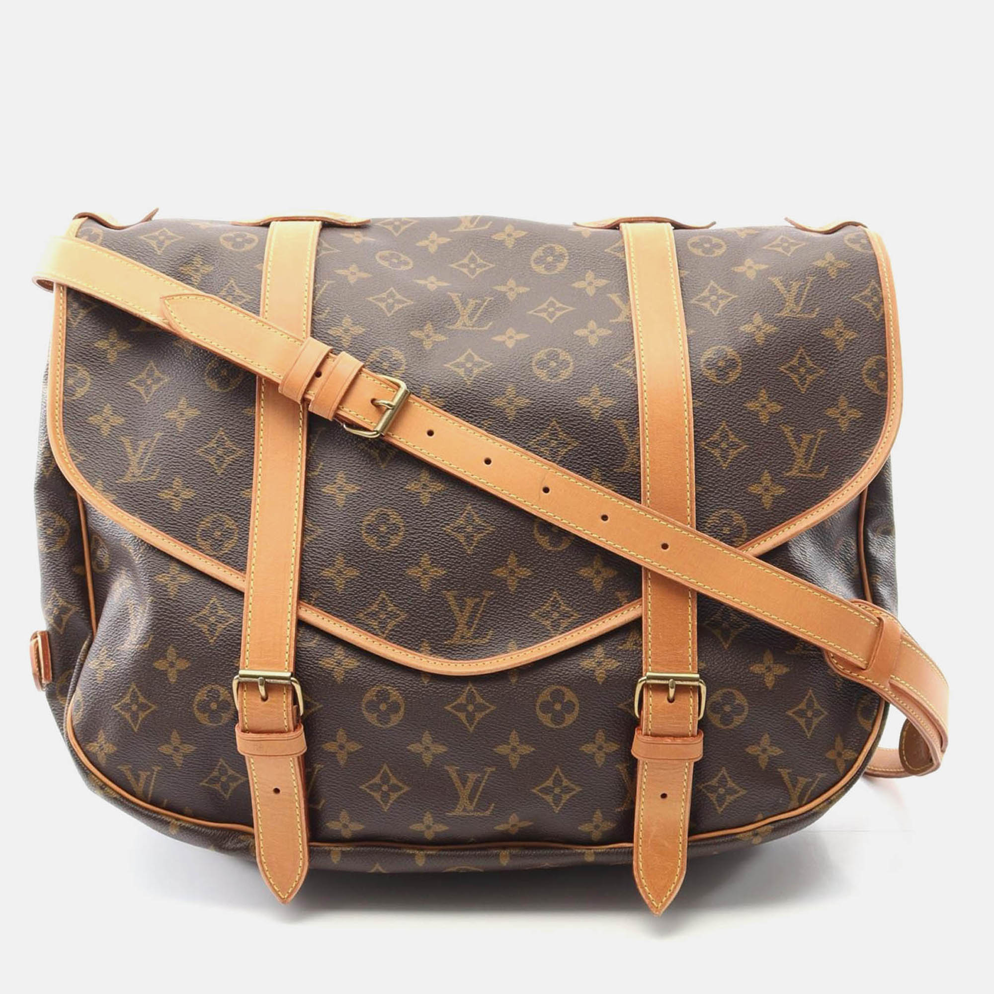 

Louis Vuitton Saumur 43 Brown Monogram Canvas Leather Shoulder Bag